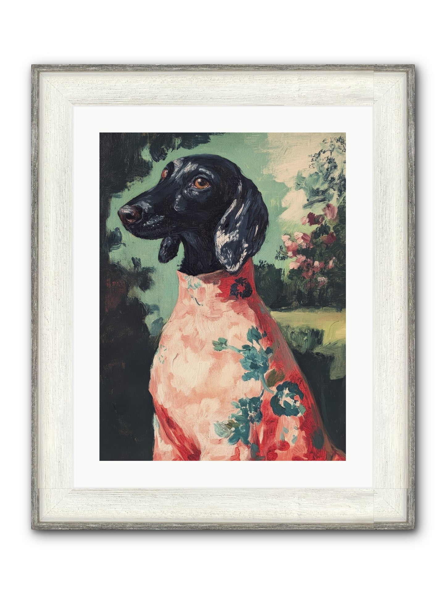 Finery And Flowers Framed Print - Driftwood White 18x24