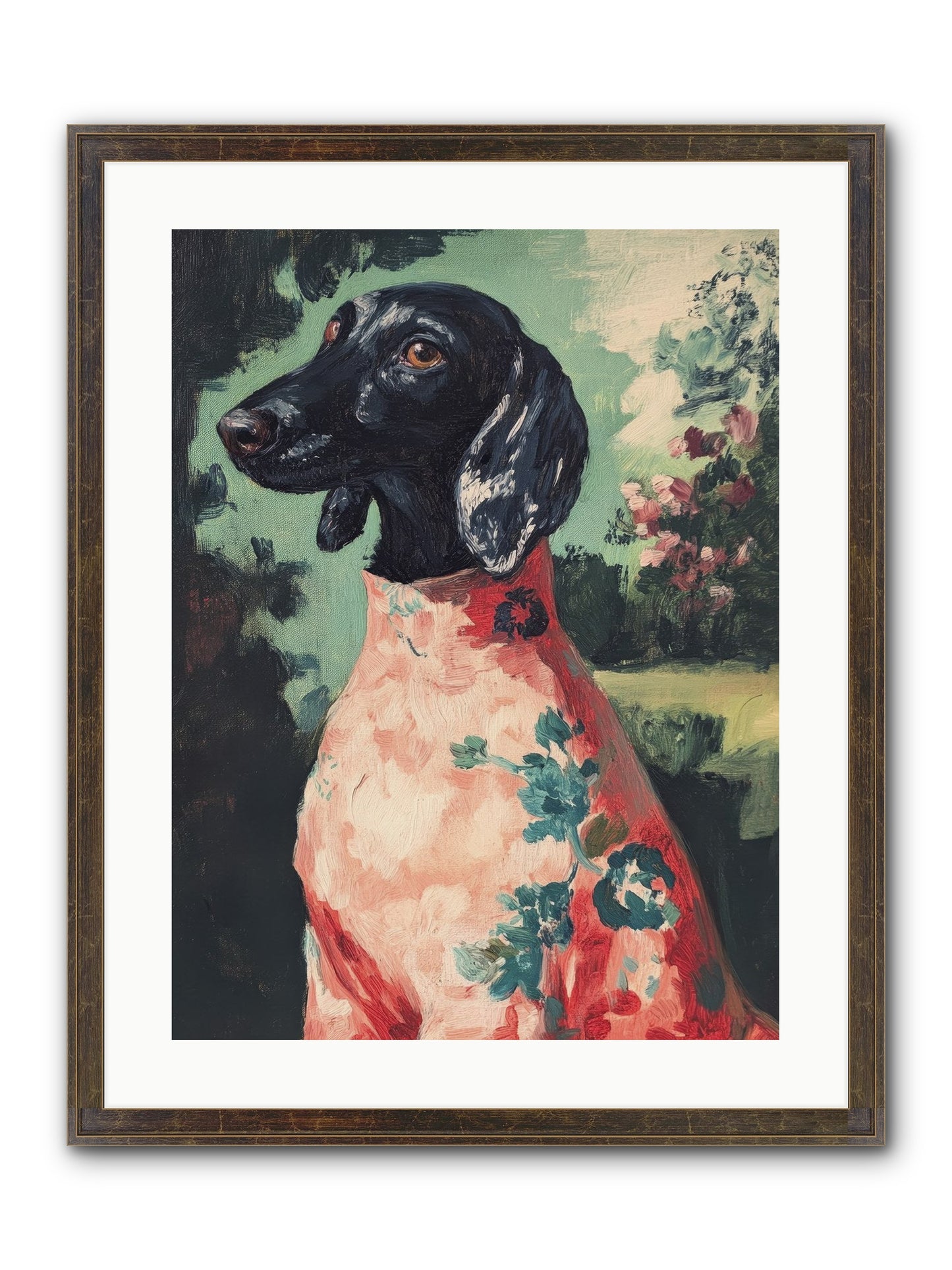 Finery And Flowers Framed Print - Slimwoods Black/Gold 18x24