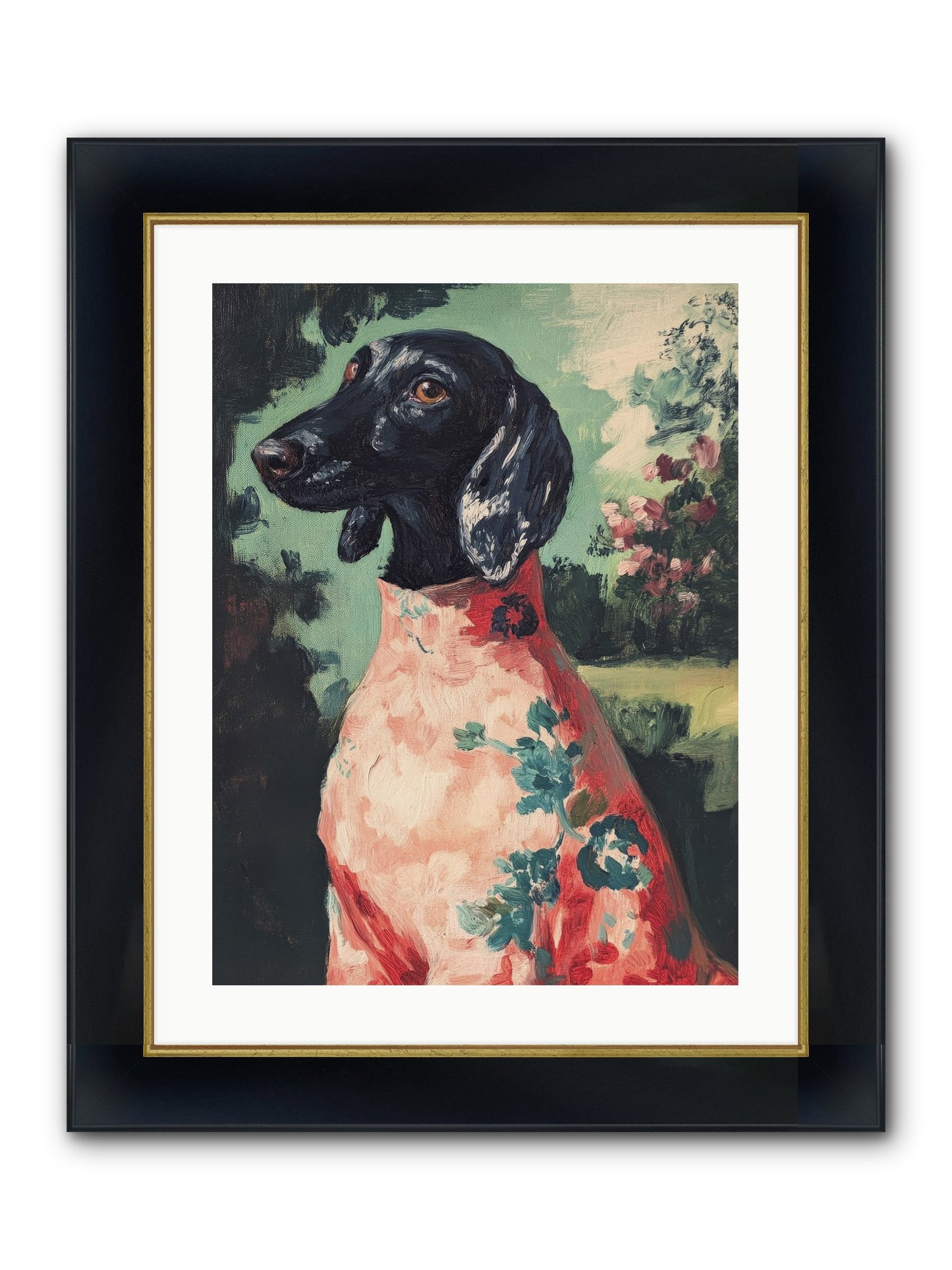 Finery And Flowers Framed Print - Wide Black w/Gold 18x24