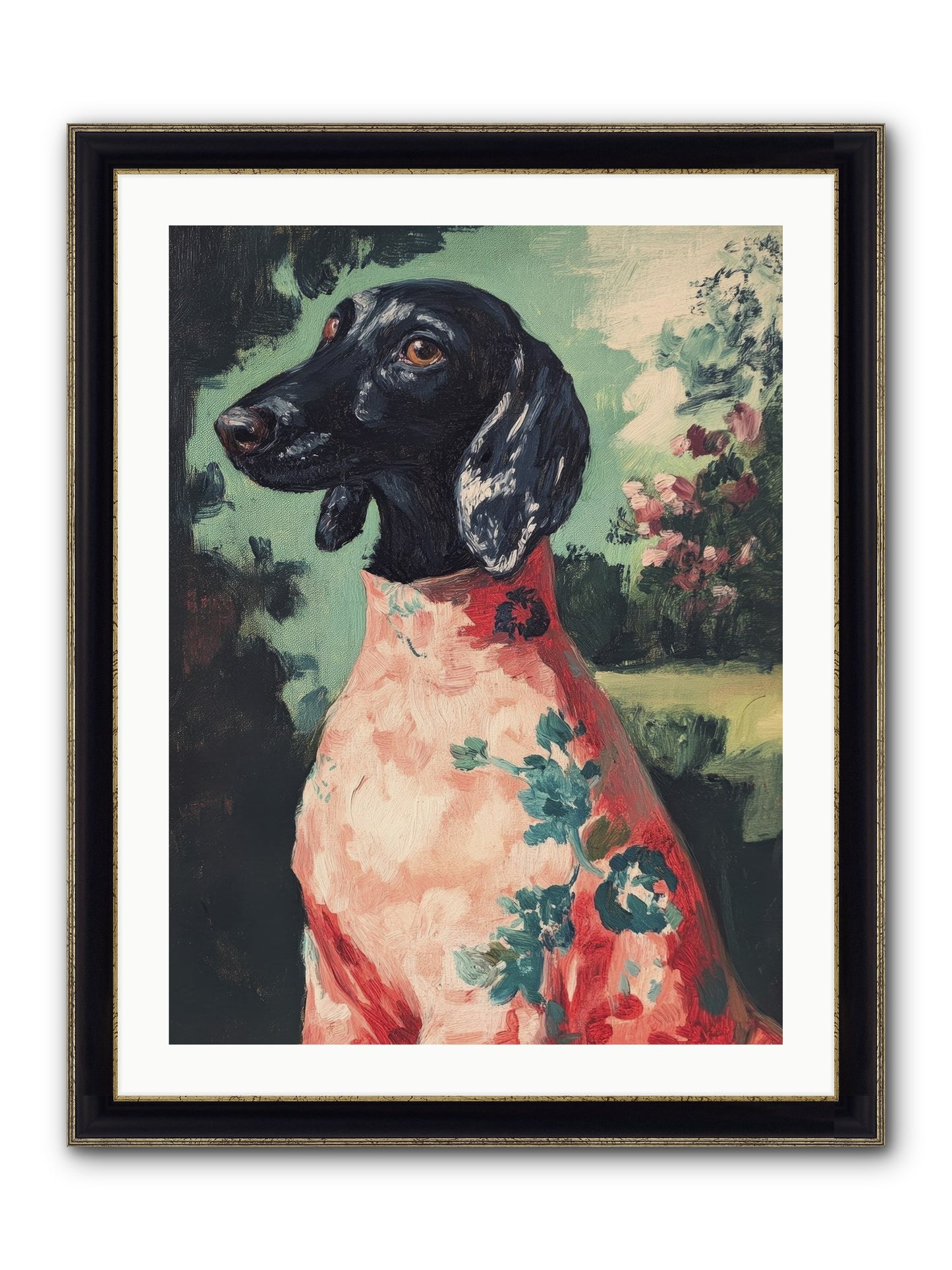 Finery And Flowers Framed Print - Black & Gold 24x32