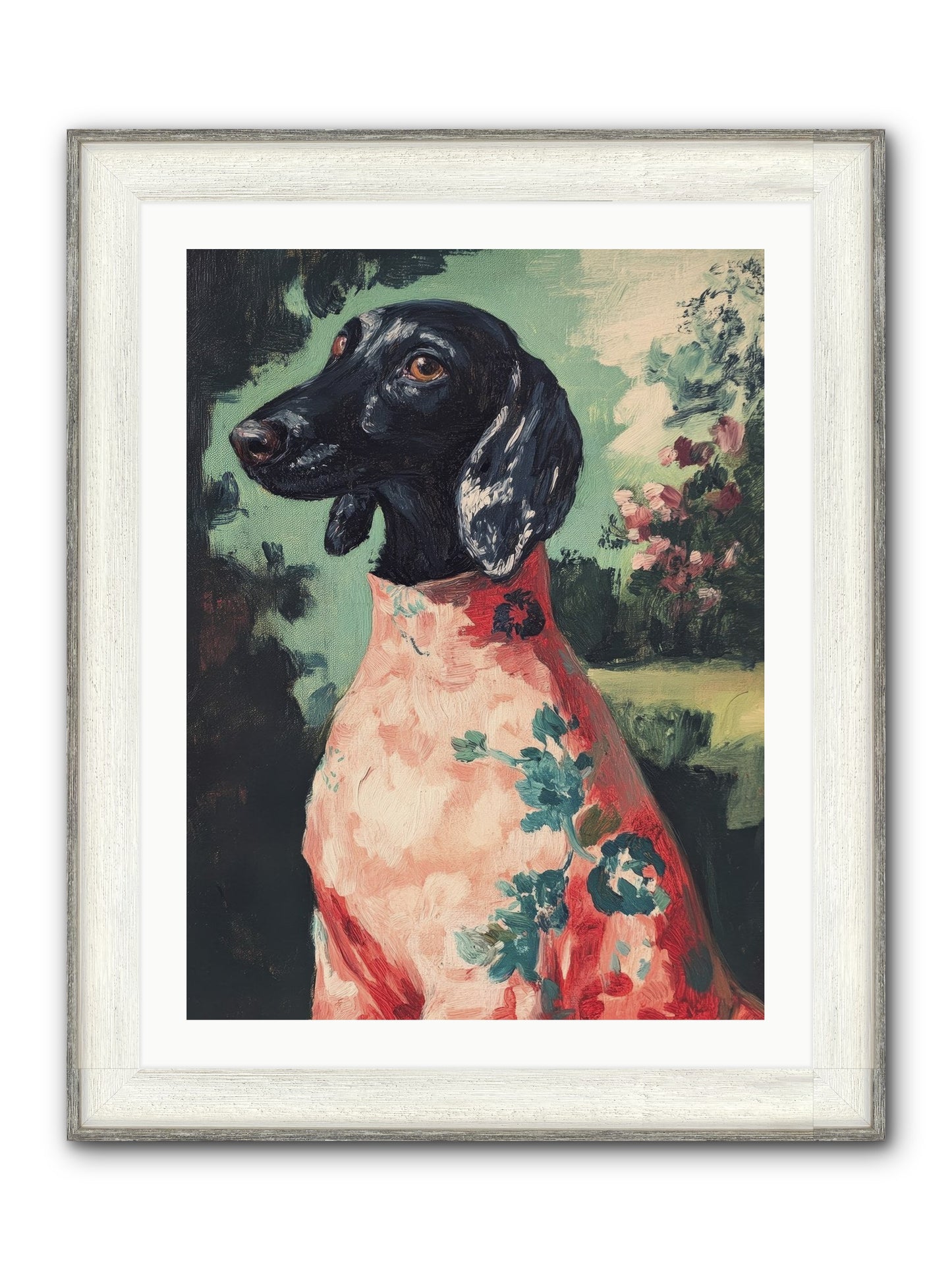Finery And Flowers Framed Print - Driftwood White 24x32