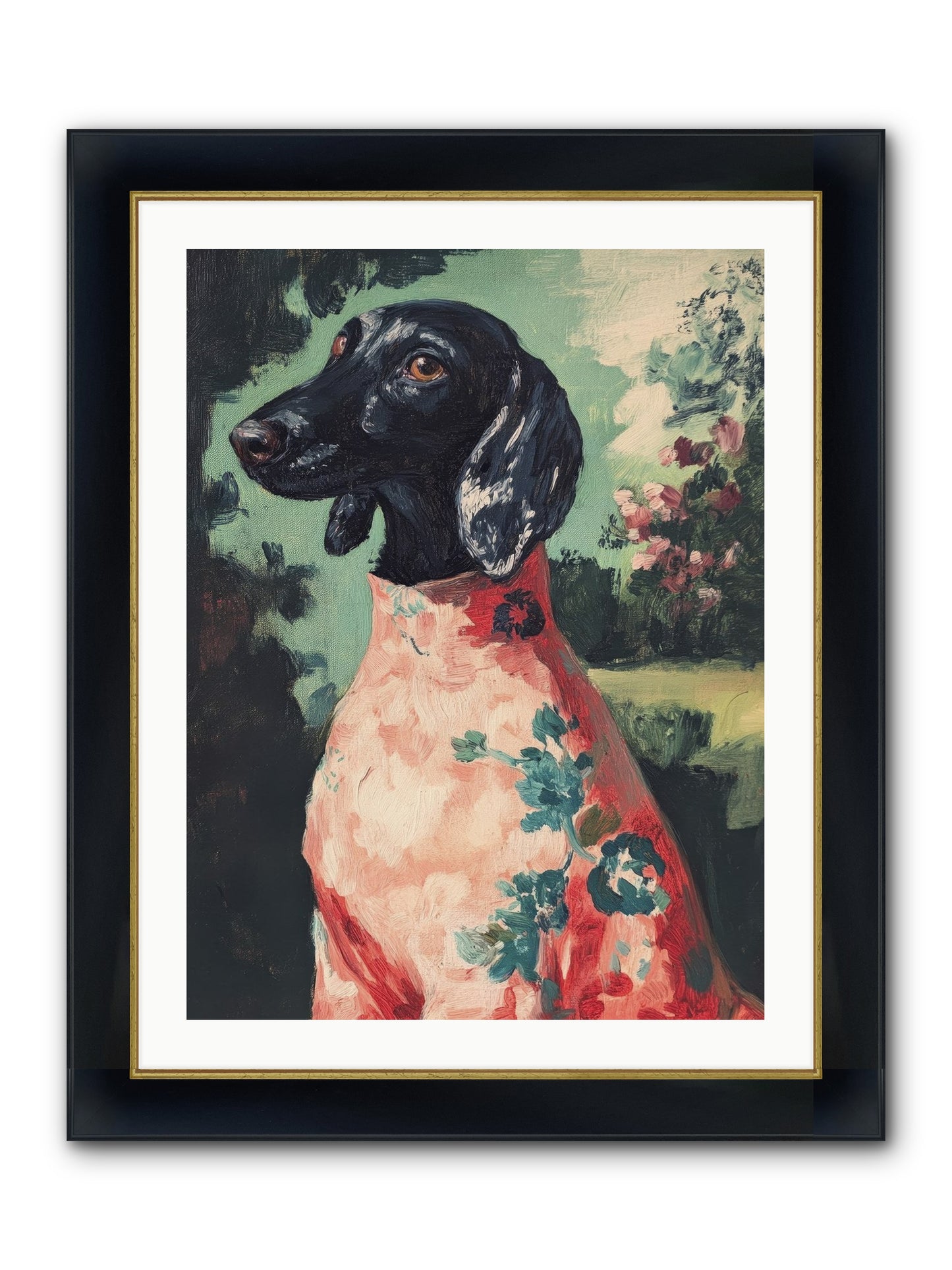 Finery And Flowers Framed Print - Wide Black w/Gold 24x32