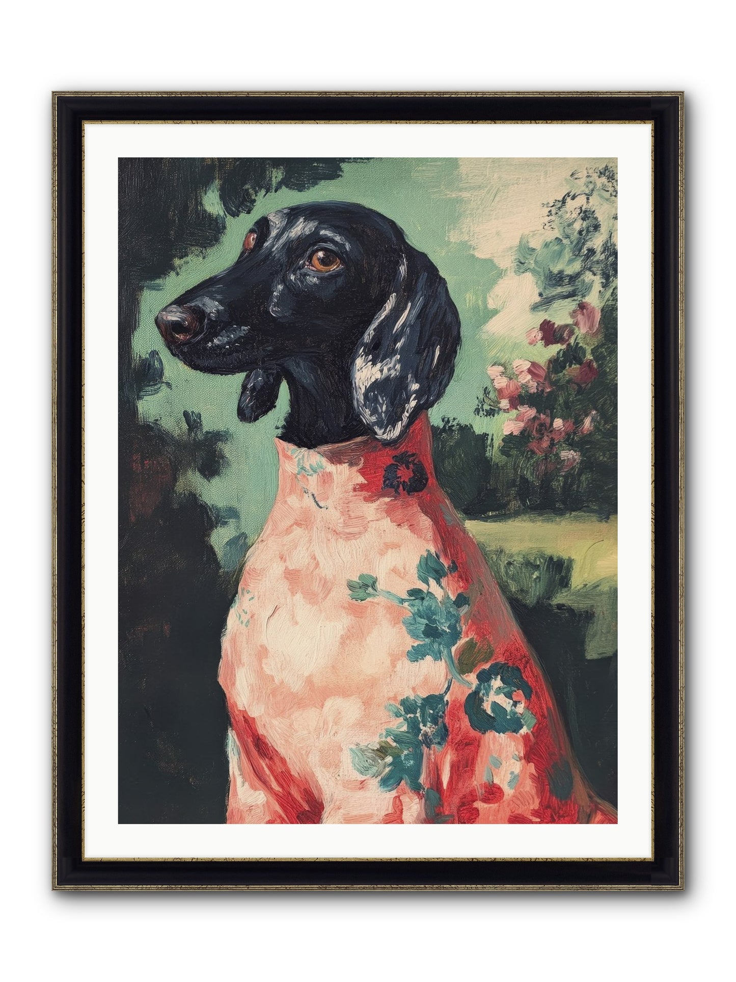 Finery And Flowers Framed Print - Black & Gold 30x40