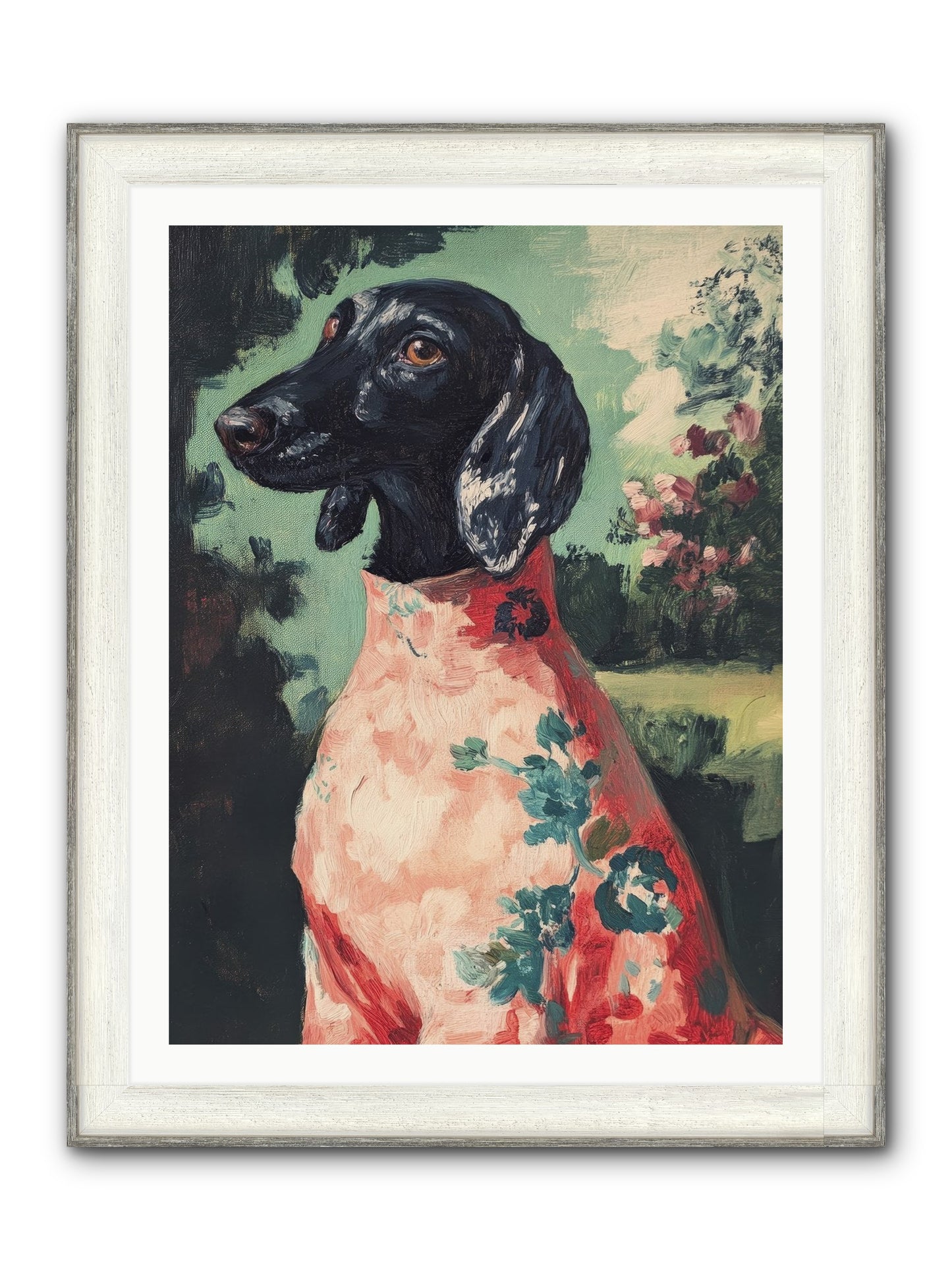 Finery And Flowers Framed Print - Driftwood White 30x40