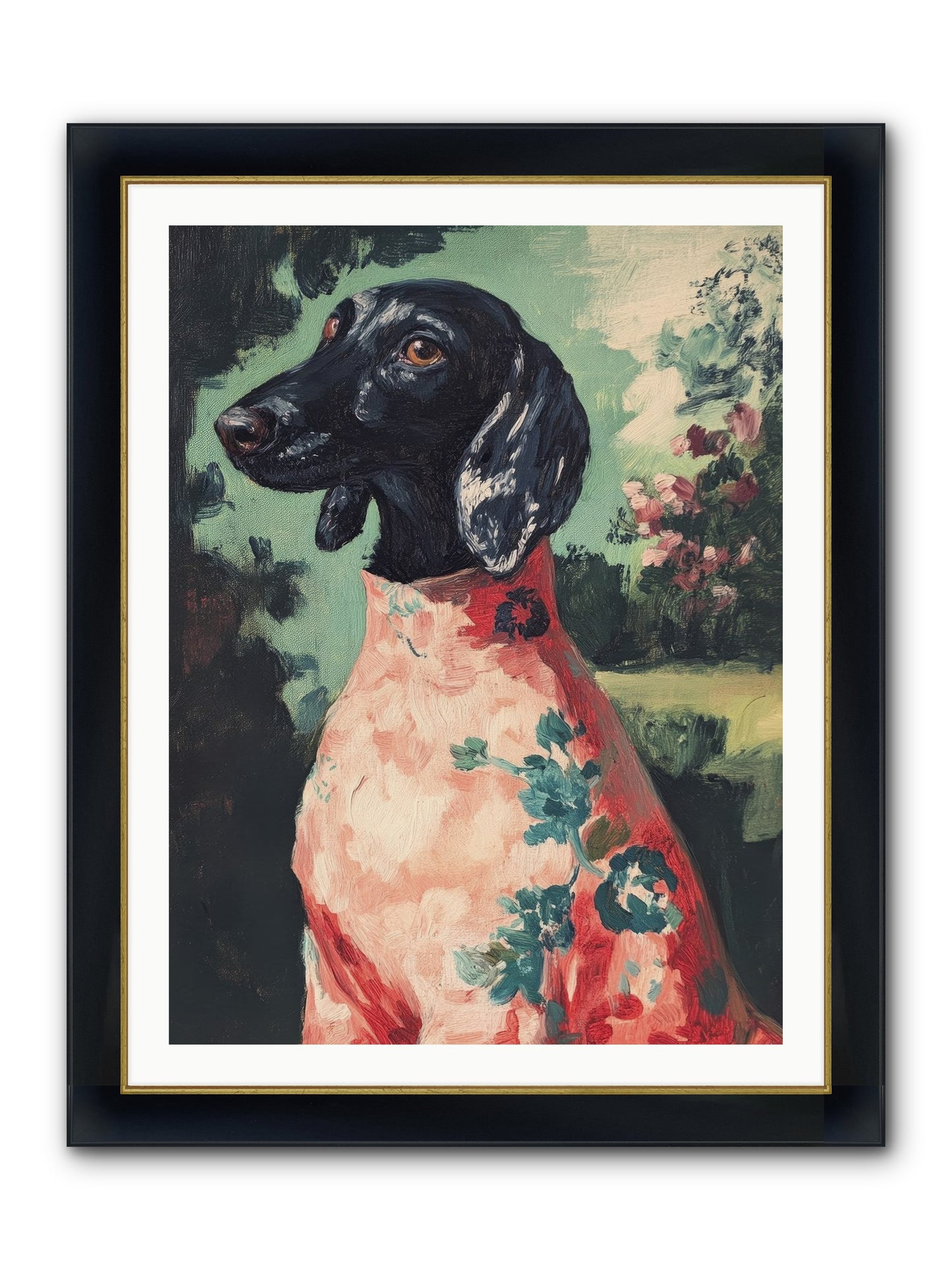 Finery And Flowers Framed Print - Wide Black w/Gold 30x40