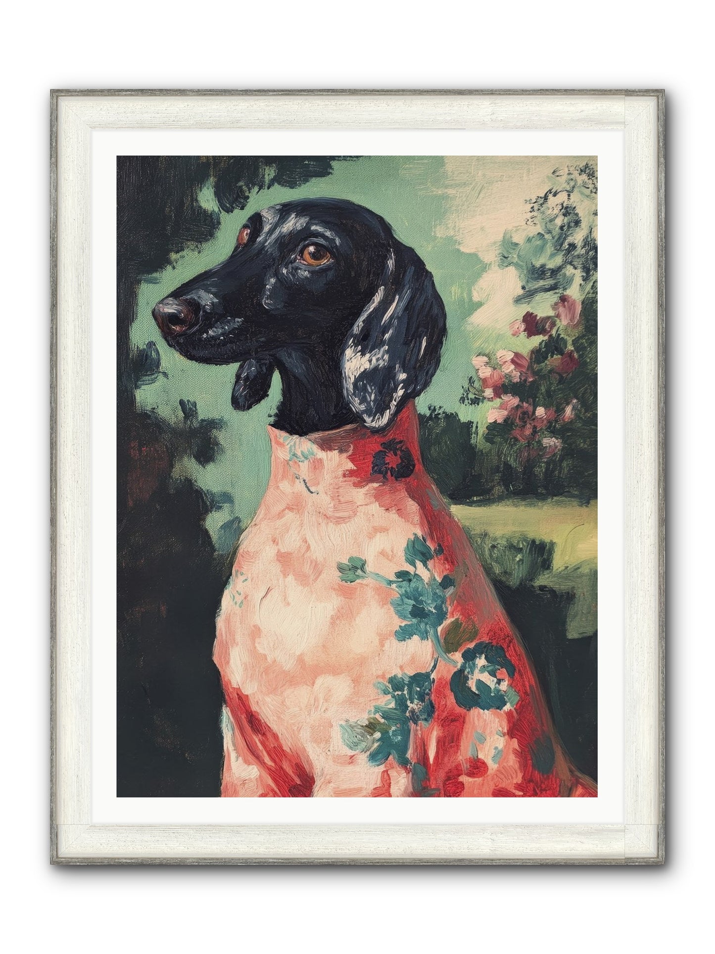 Finery And Flowers Framed Print - Driftwood White 36x48
