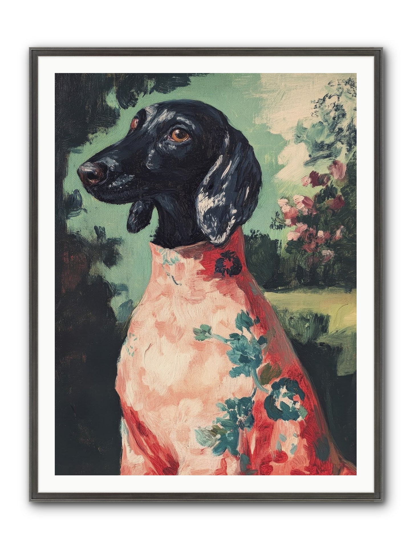 Finery And Flowers Framed Print - Slimwoods Black/Silver 36x48