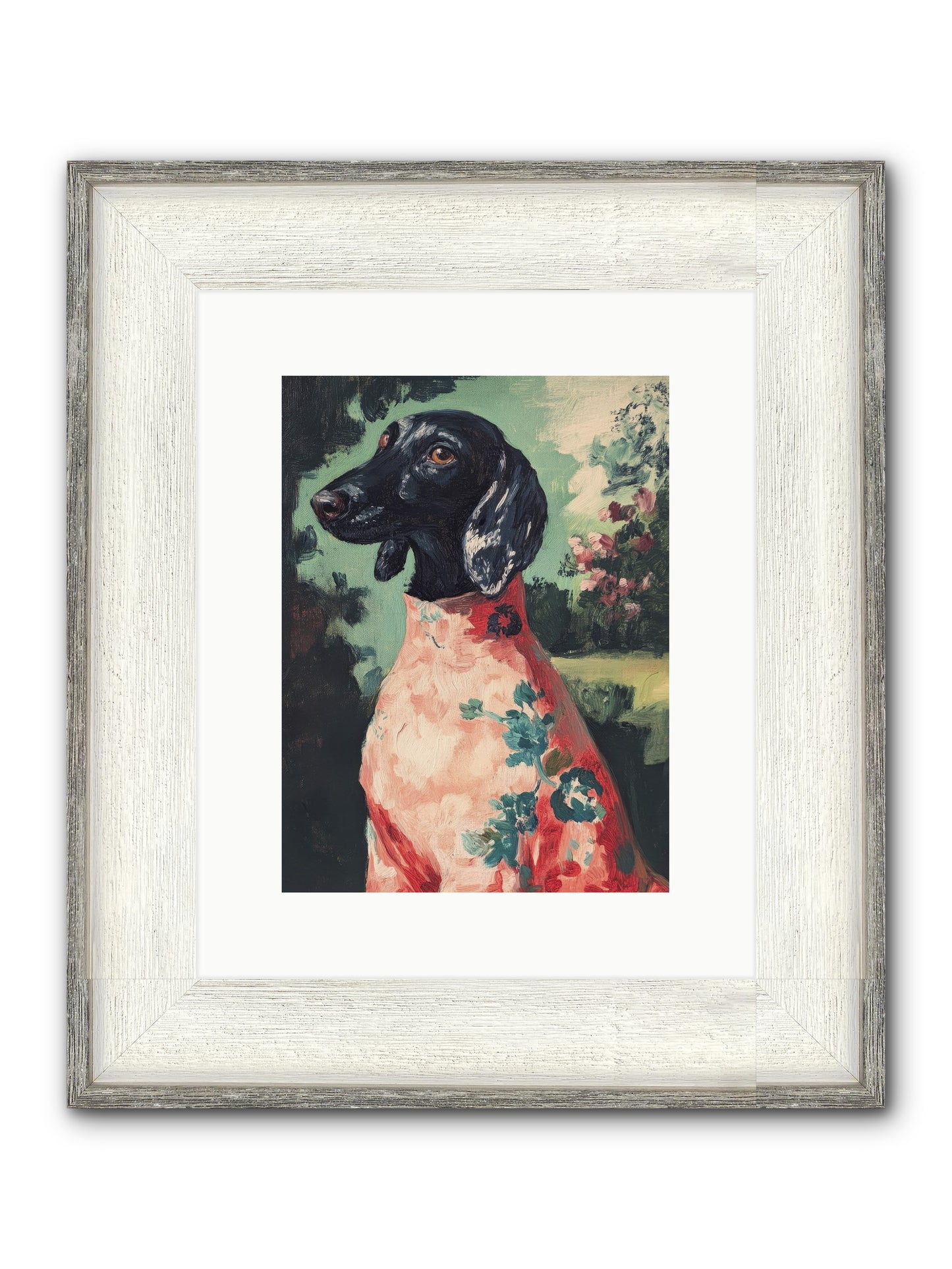 Finery And Flowers Framed Print - Driftwood White 9x12