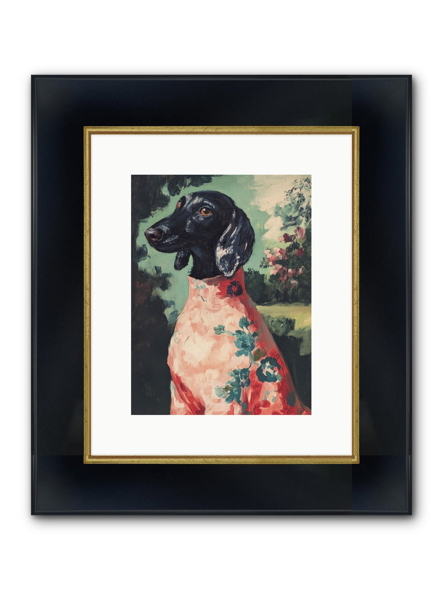 Finery And Flowers Framed Print - Wide Black w/Gold 9x12