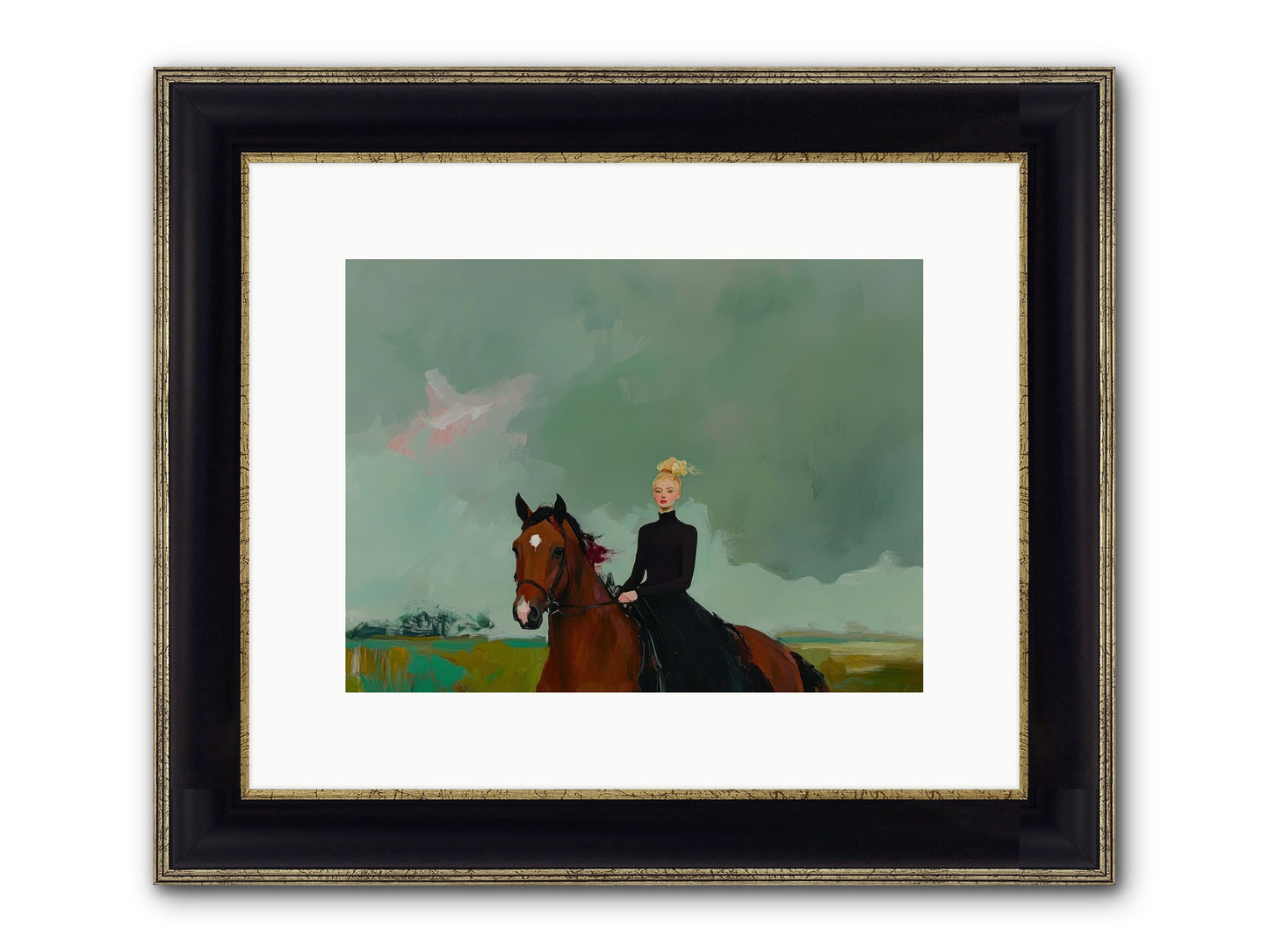 Firefly Dance Framed Print - Black & Gold 12x9