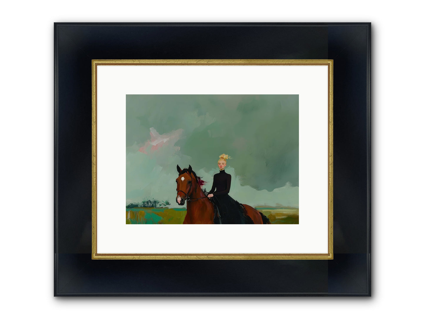Firefly Dance Framed Print - Wide Black w/Gold 12x9
