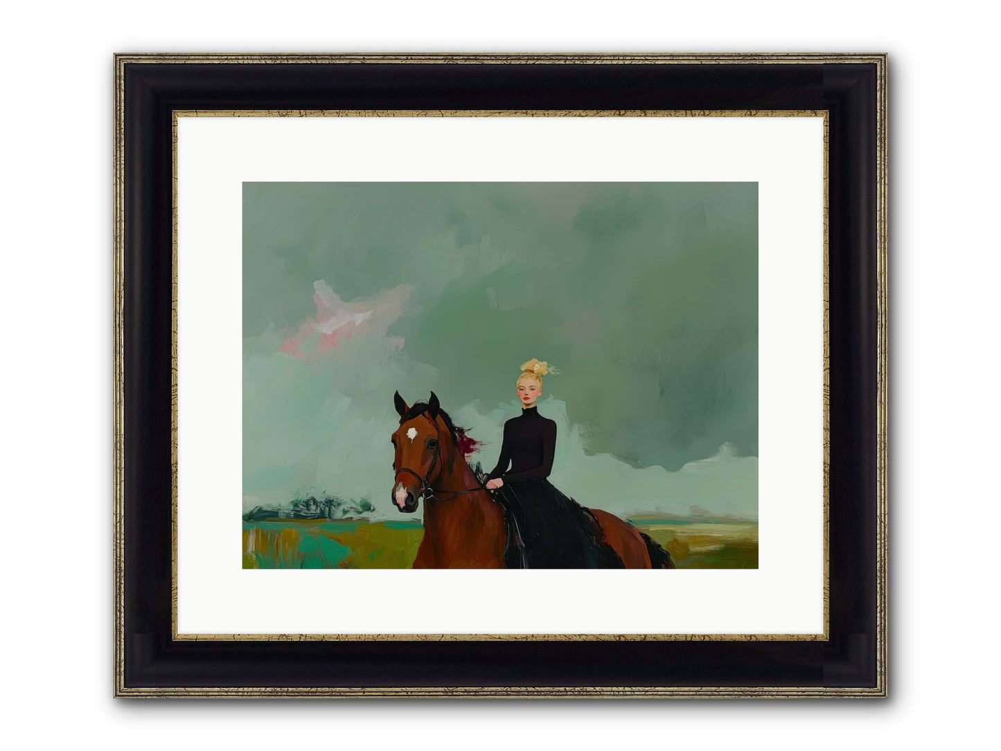 Firefly Dance Framed Print - Black & Gold 16x12