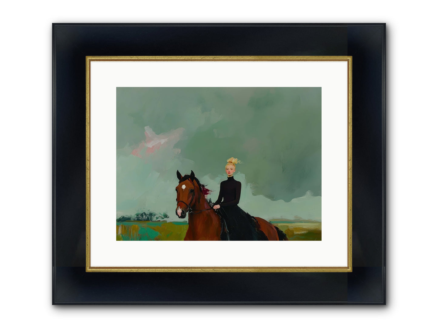 Firefly Dance Framed Print - Wide Black w/Gold 16x12