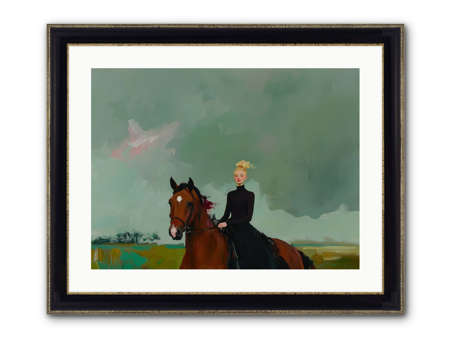 Firefly Dance Framed Print - Black & Gold 24x18