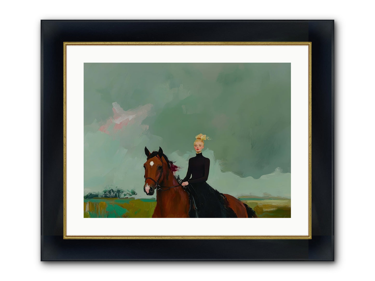 Firefly Dance Framed Print - Wide Black w/Gold 24x18