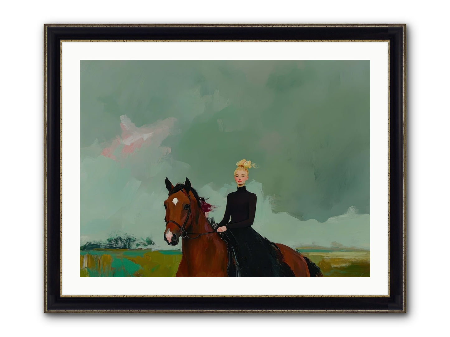 Firefly Dance Framed Print - Black & Gold 32x24
