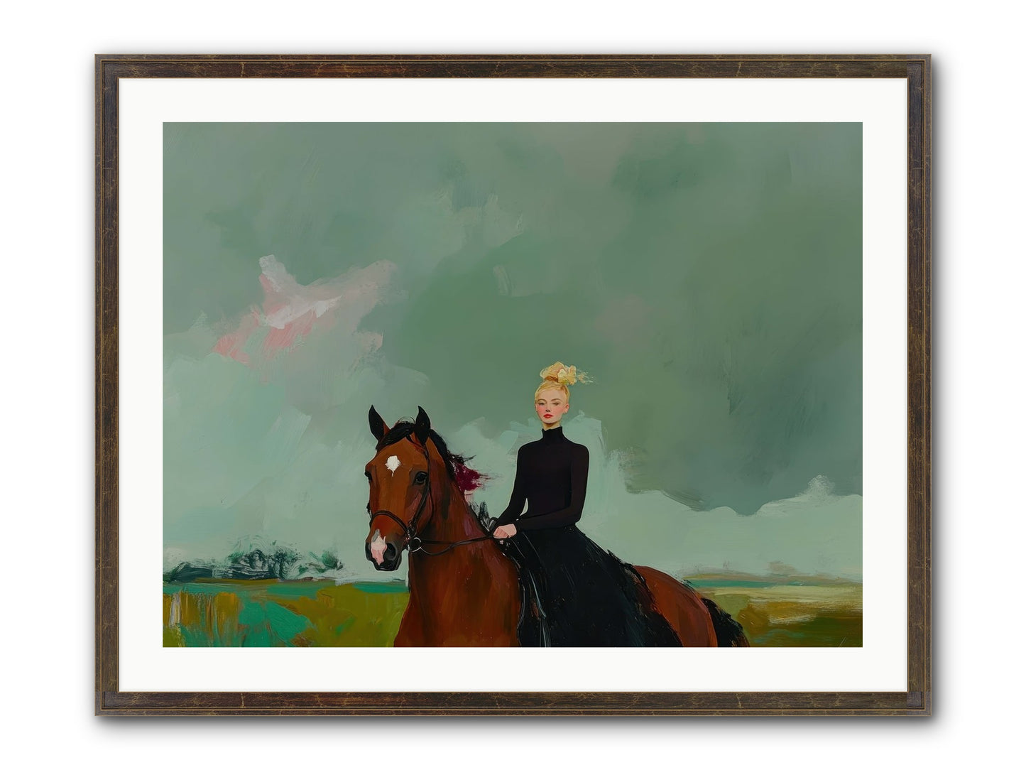 Firefly Dance Framed Print - Slimwoods Black/Gold 32x24