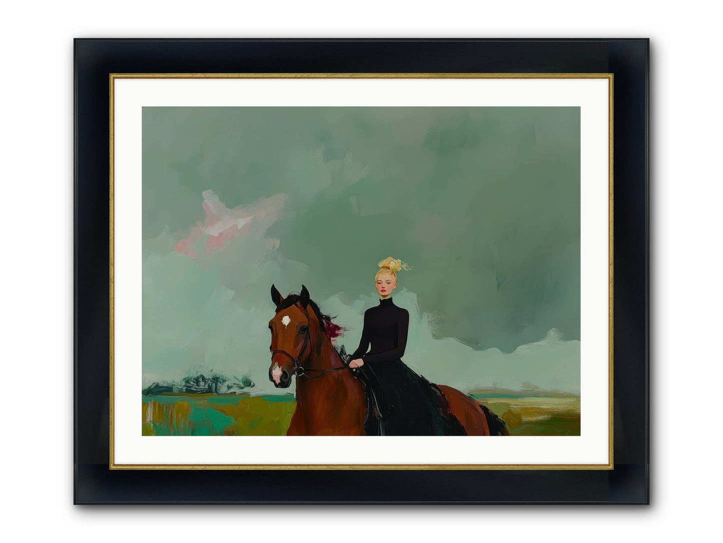 Firefly Dance Framed Print - Wide Black w/Gold 32x24