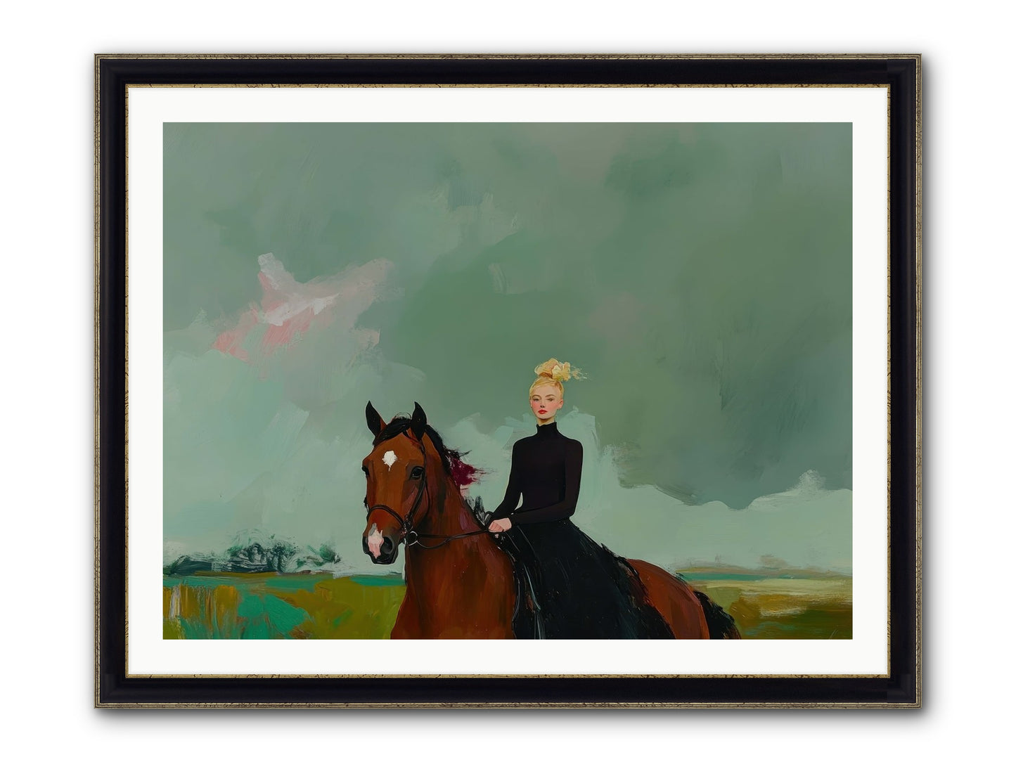 Firefly Dance Framed Print - Black & Gold 40x30