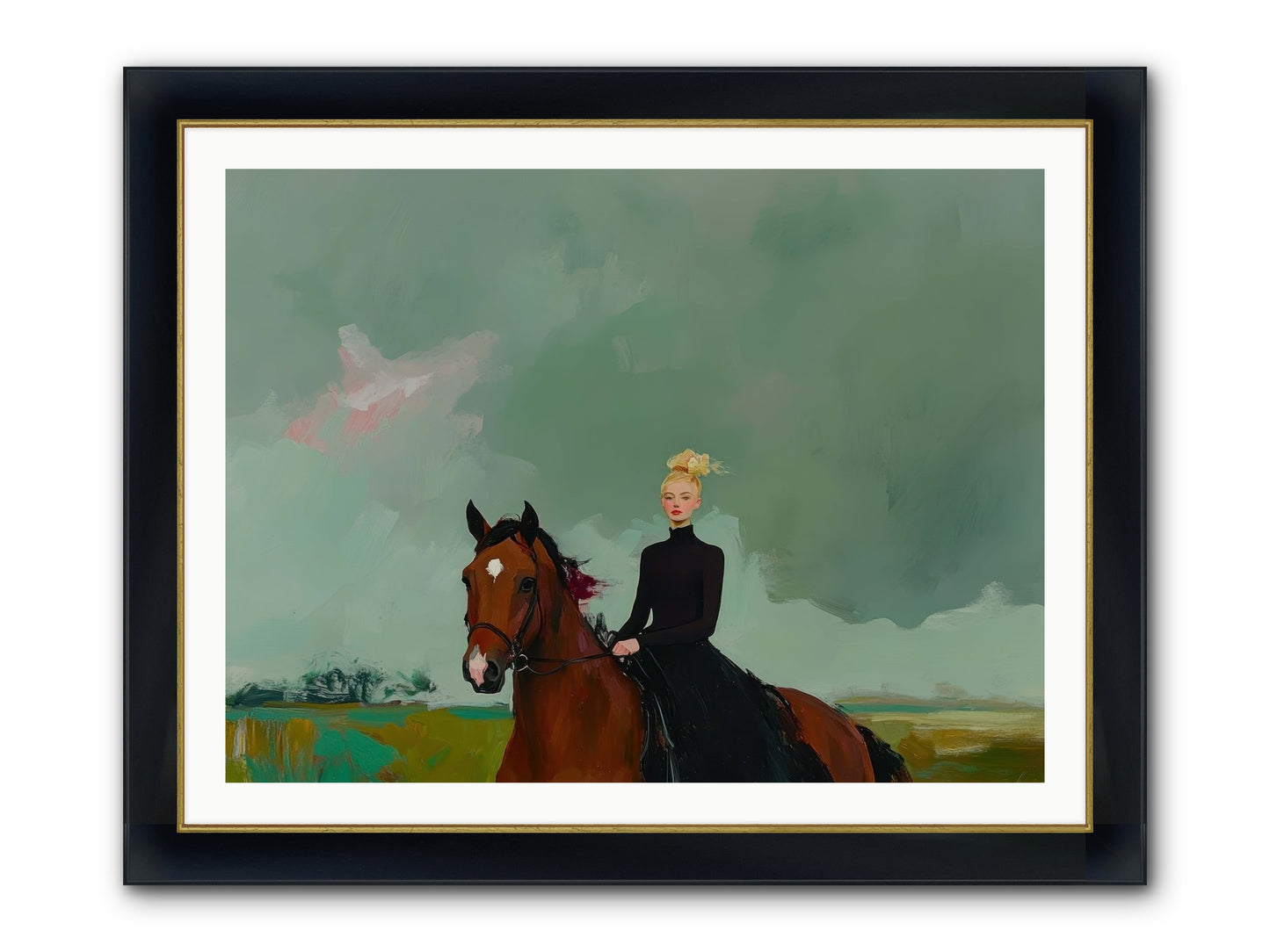 Firefly Dance Framed Print - Wide Black w/Gold 40x30