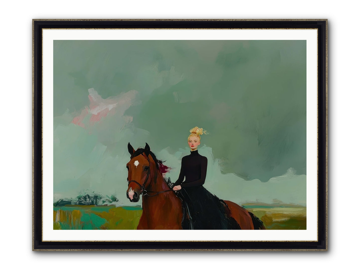 Firefly Dance Framed Print - Black & Gold 48x36