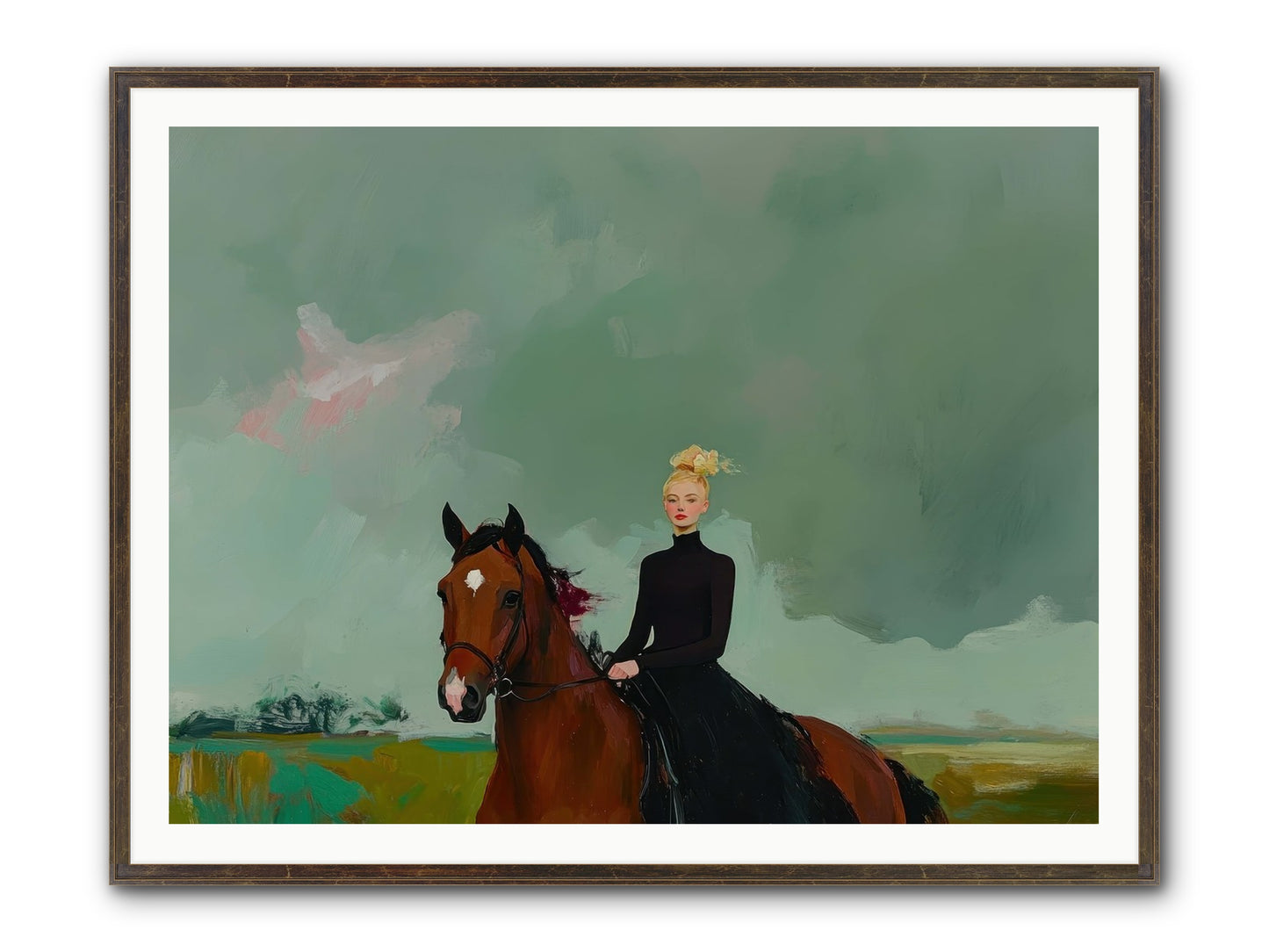 Firefly Dance Framed Print - Slimwoods Black/Gold 48x36
