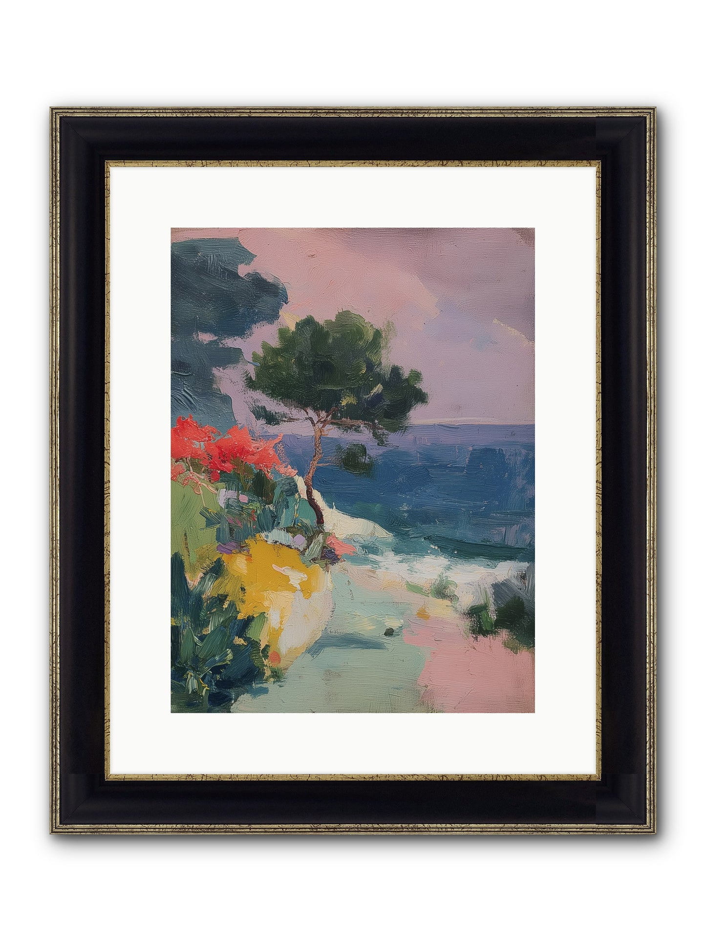 Firefly Nights Framed Print - Black & Gold 12x16