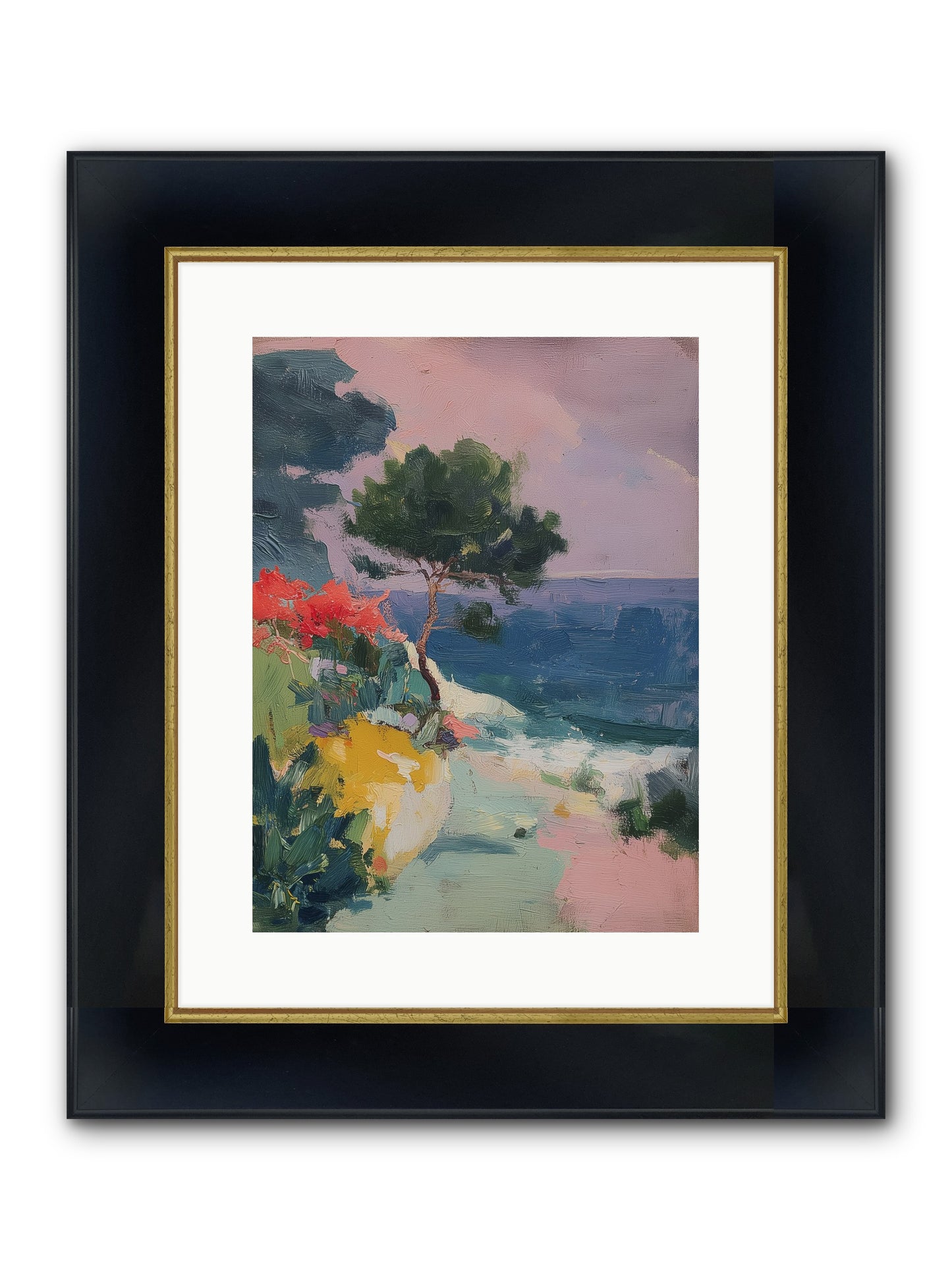 Firefly Nights Framed Print - Wide Black w/Gold 12x16