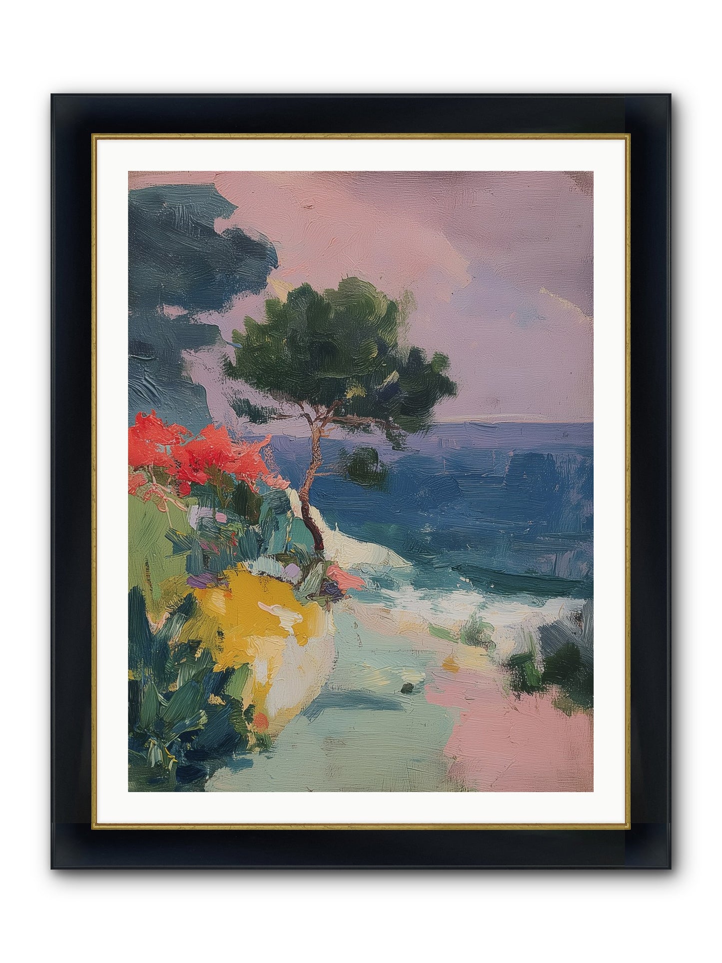 Firefly Nights Framed Print - Wide Black w/Gold 30x40