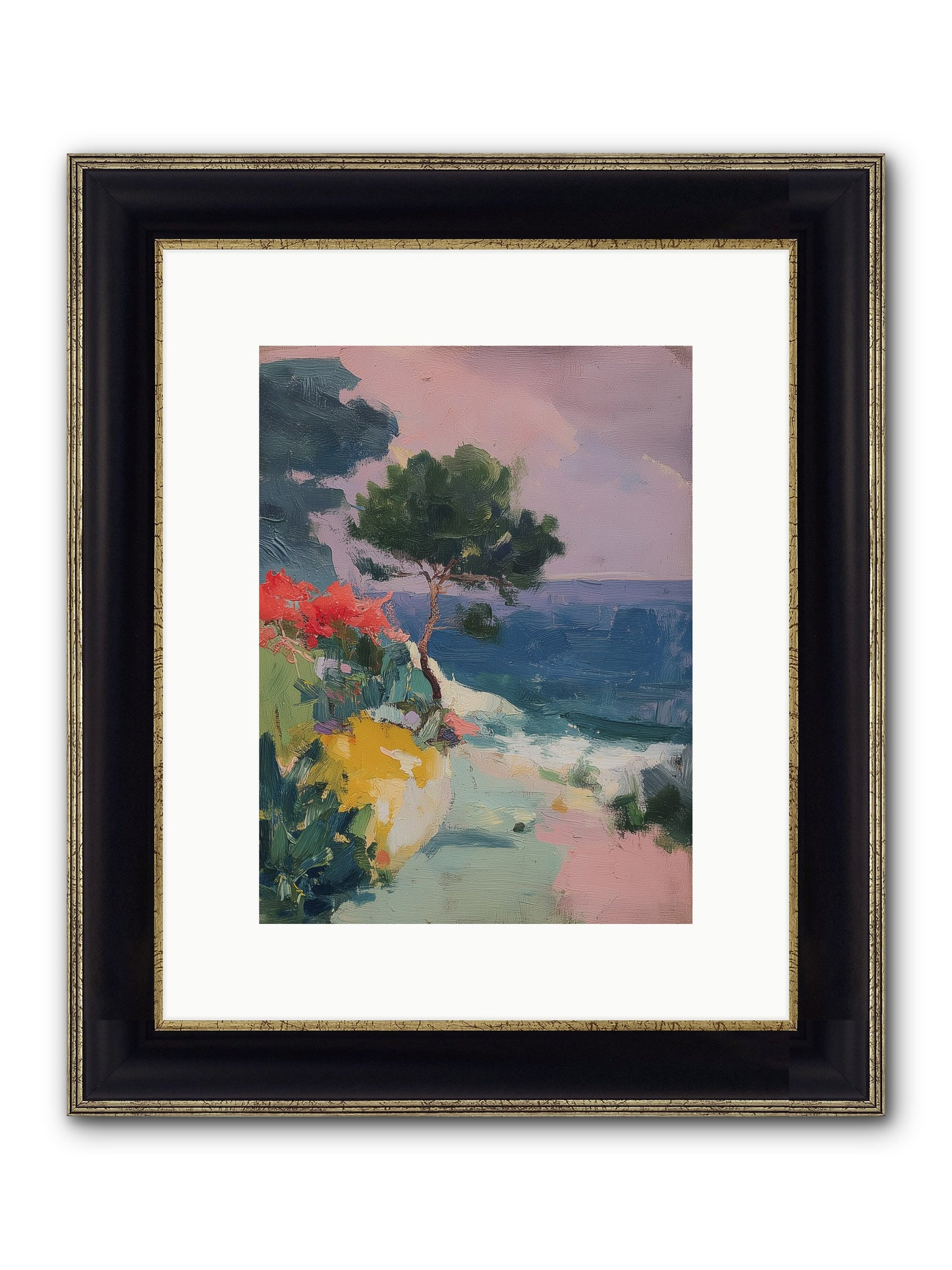 Firefly Nights Framed Print - Black & Gold 9x12