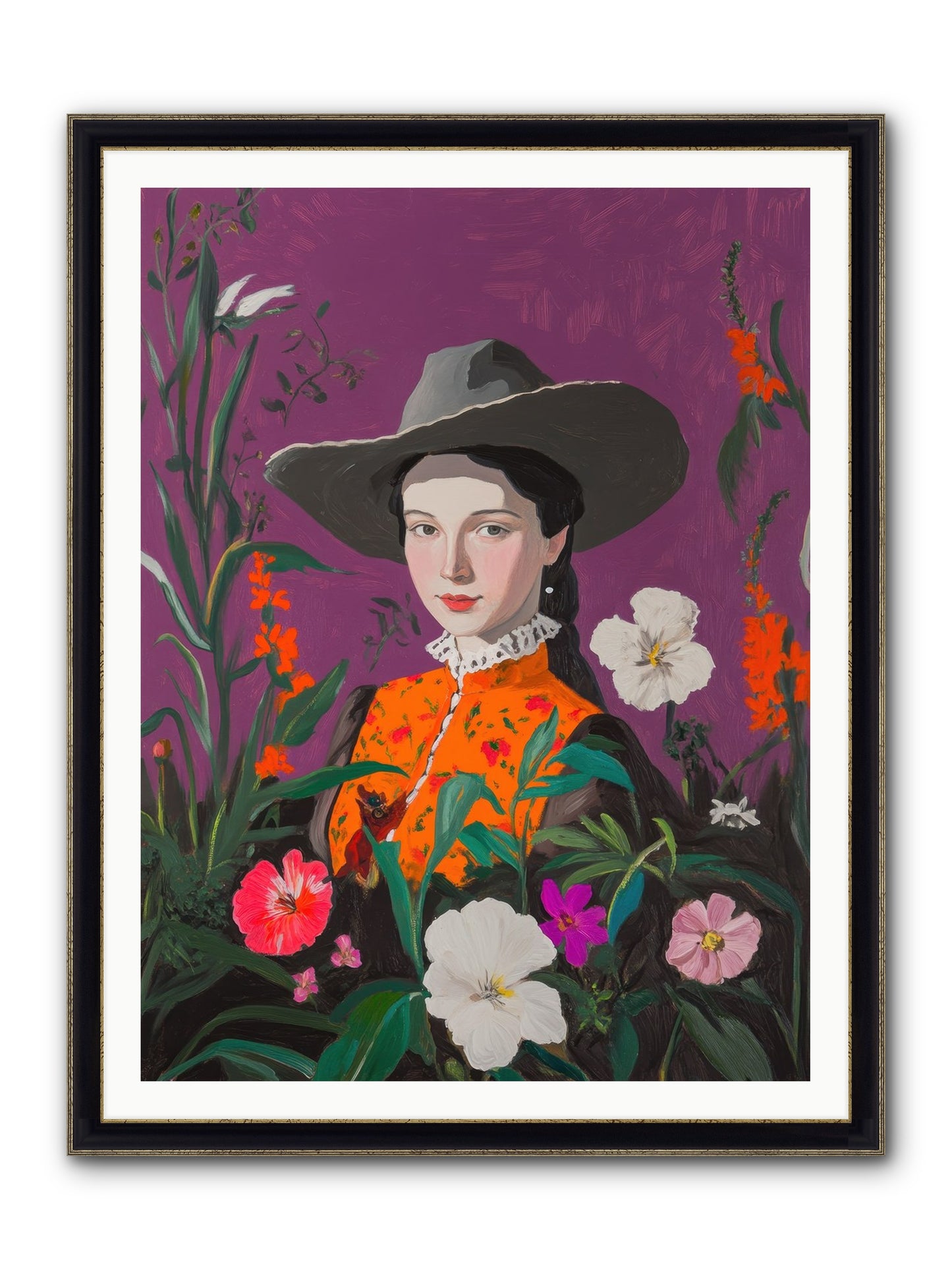 Firefly Ranch Framed Print - Black & Gold 36x48
