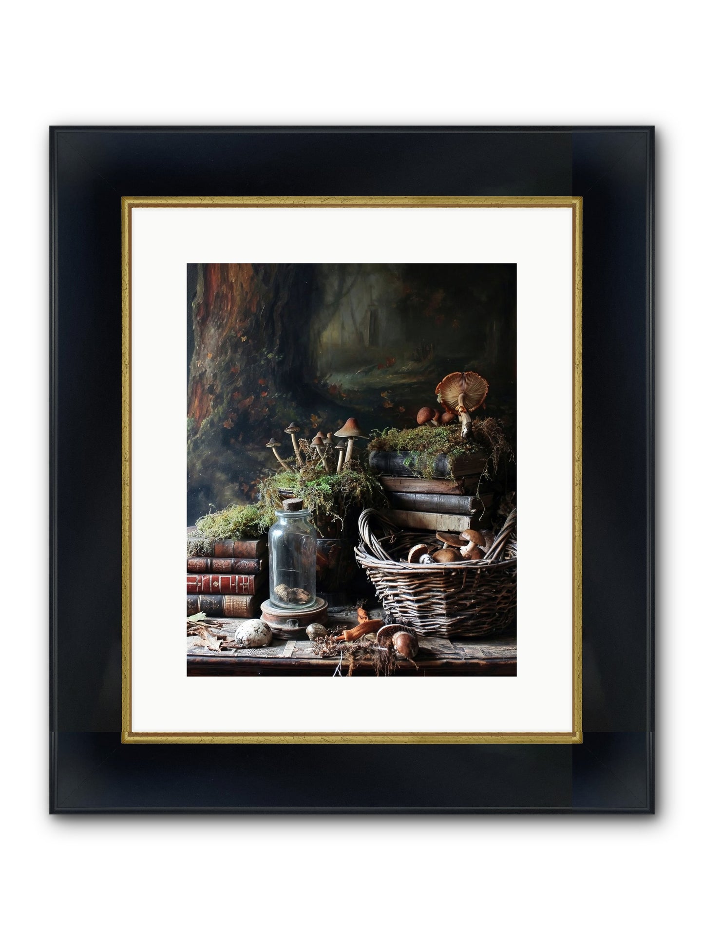 First Steps Framed Print - Wide Black w/Gold 12x15