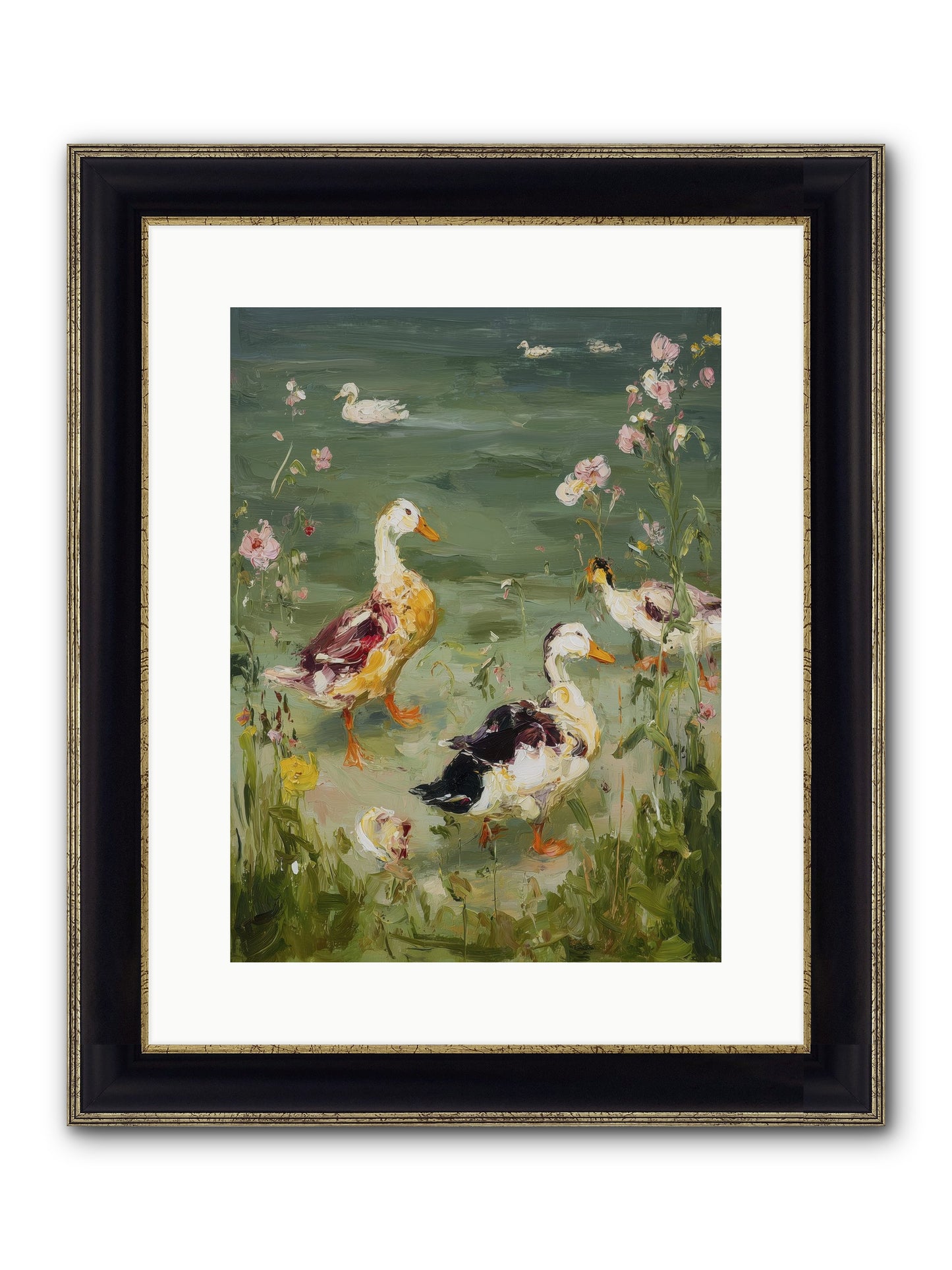 First Summer Framed Print - Black & Gold 12x16