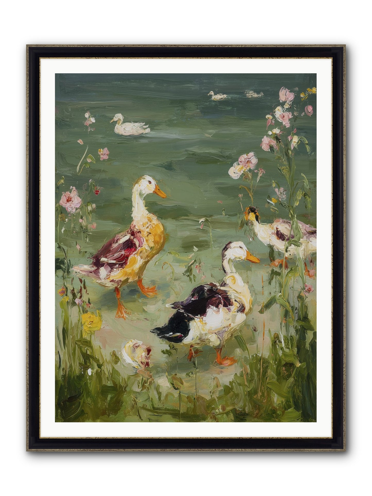 First Summer Framed Print - Black & Gold 36x48