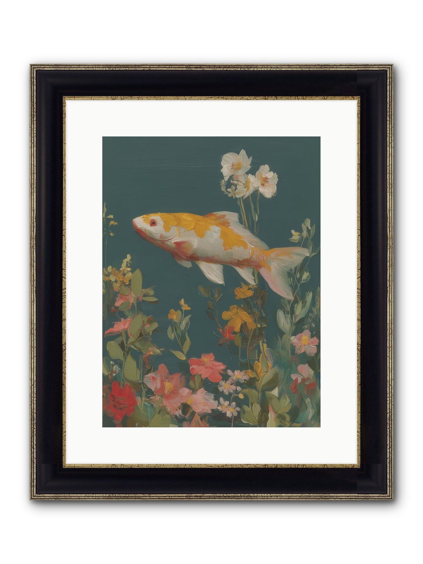 First Waters Framed Print - Black & Gold 12x16
