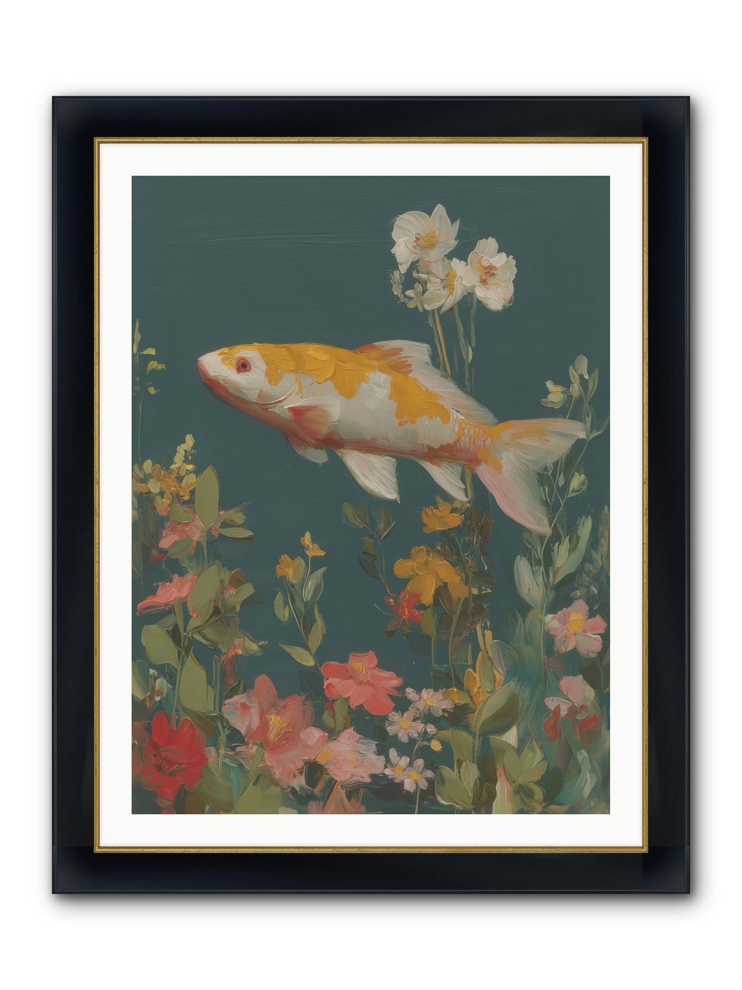 First Waters Framed Print - Wide Black w/Gold 30x40