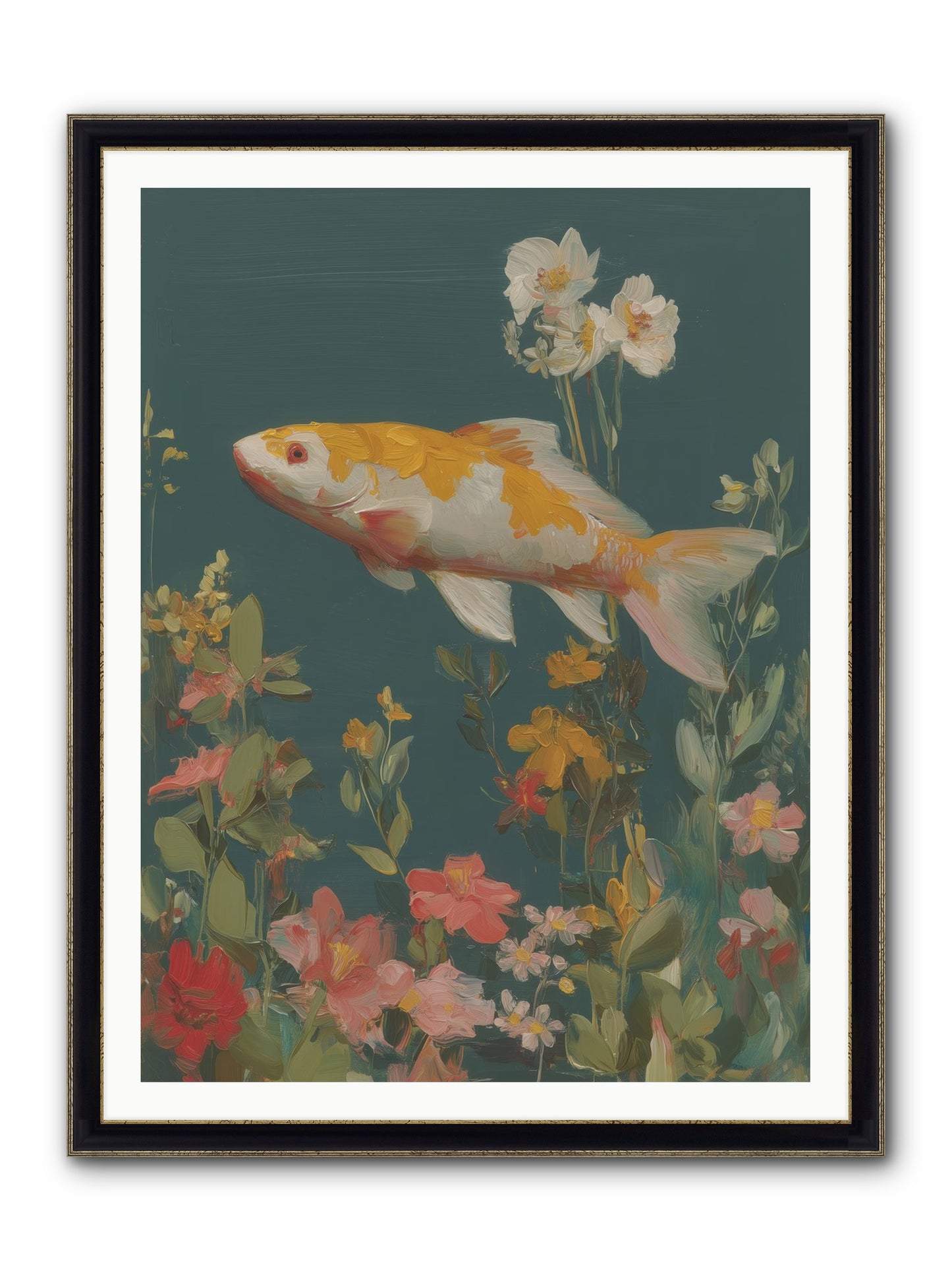 First Waters Framed Print - Black & Gold 36x48