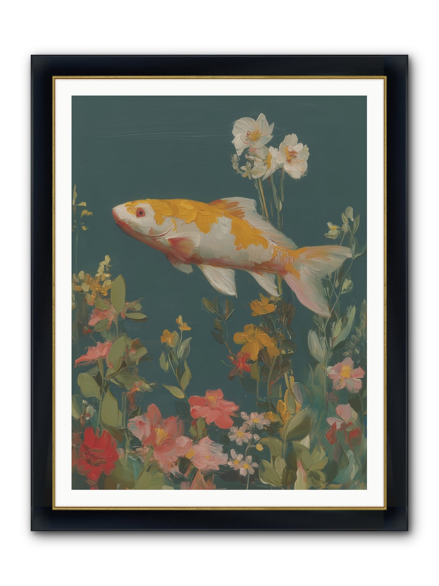 First Waters Framed Print - Wide Black w/Gold 36x48