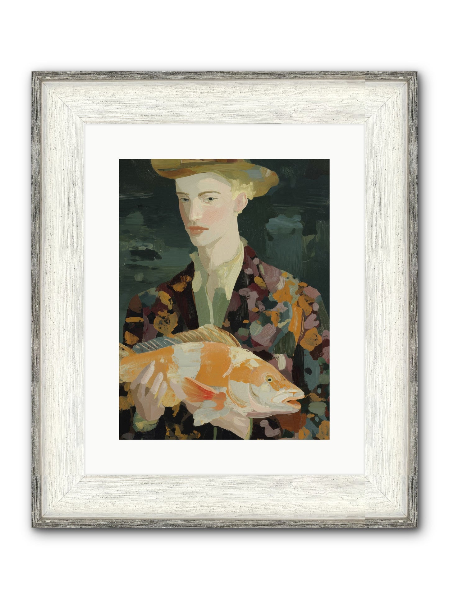 Fisherman's Gift Framed Print - Driftwood White 12x16