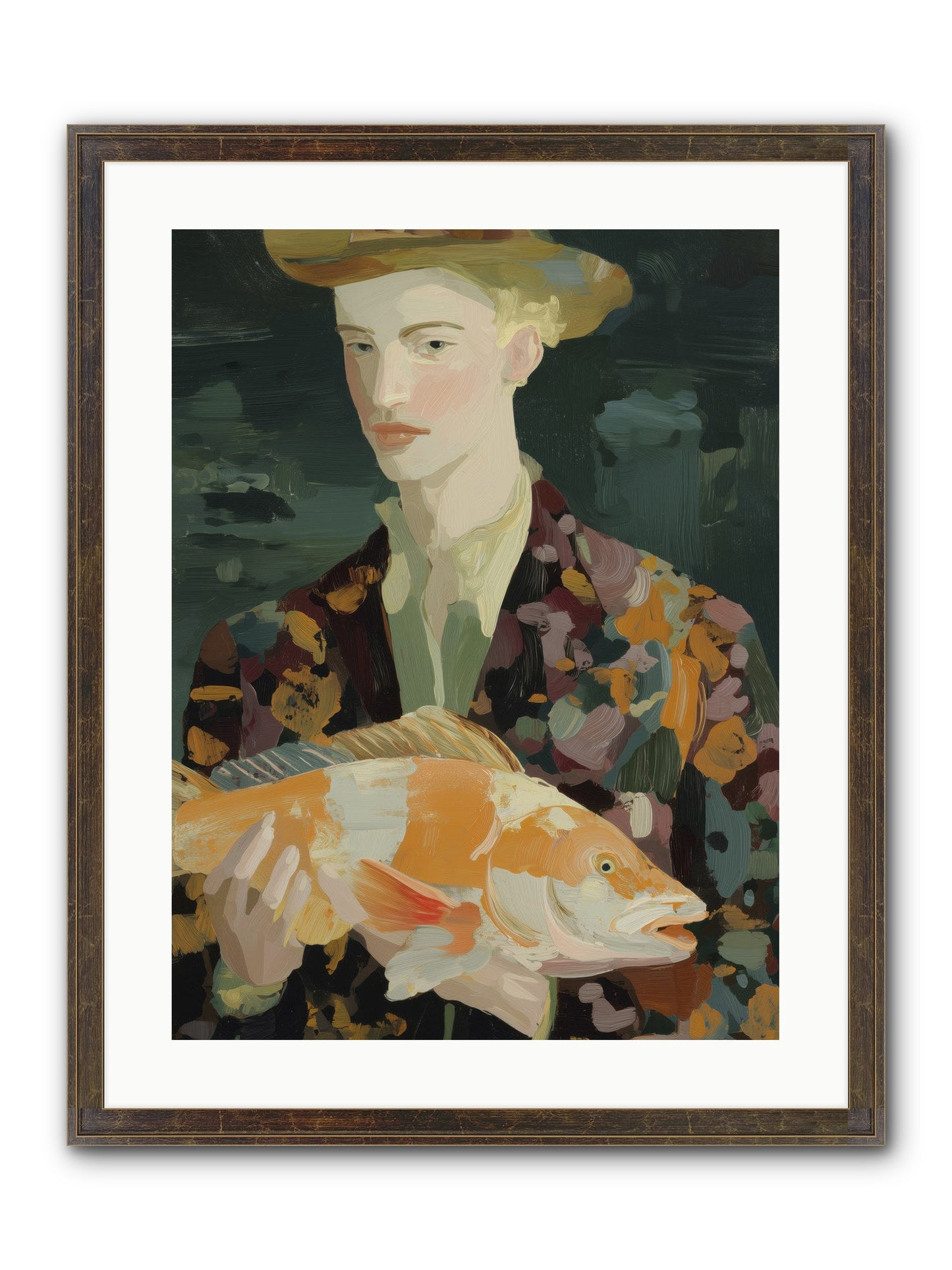Fisherman's Gift Framed Print - Slimwoods Black/Gold 18x24