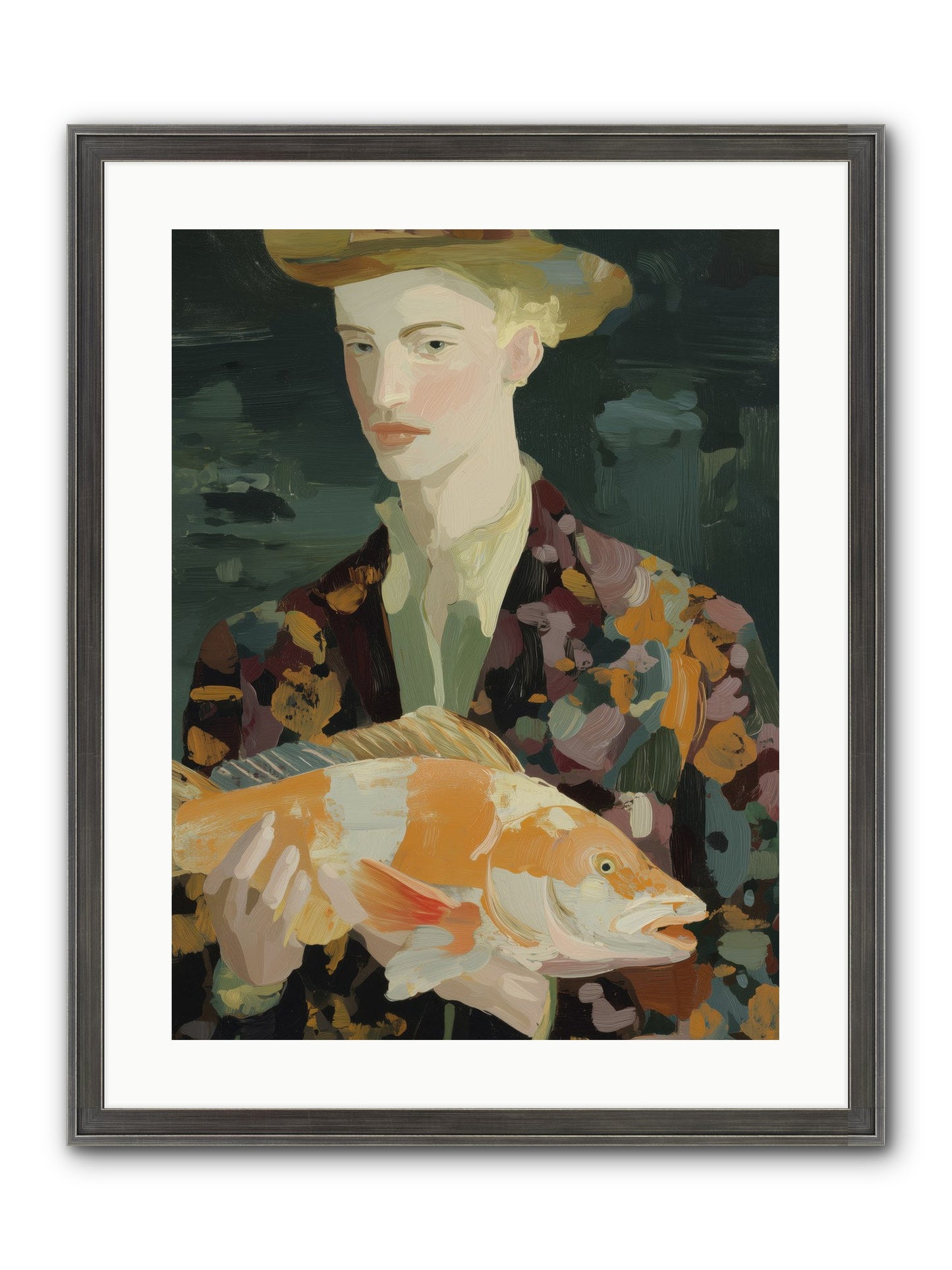 Fisherman's Gift Framed Print - Slimwoods Black/Silver 18x24