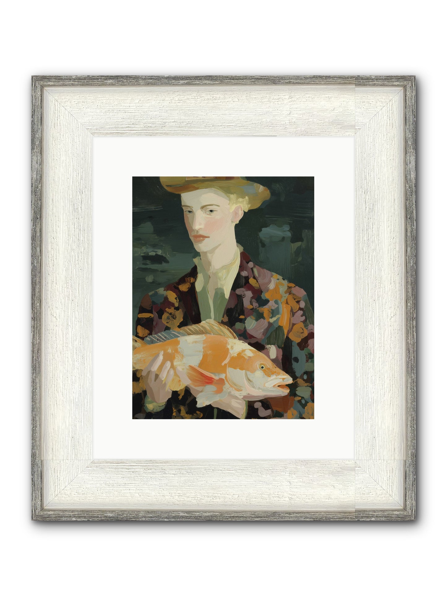 Fisherman's Gift Framed Print - Driftwood White 9x12