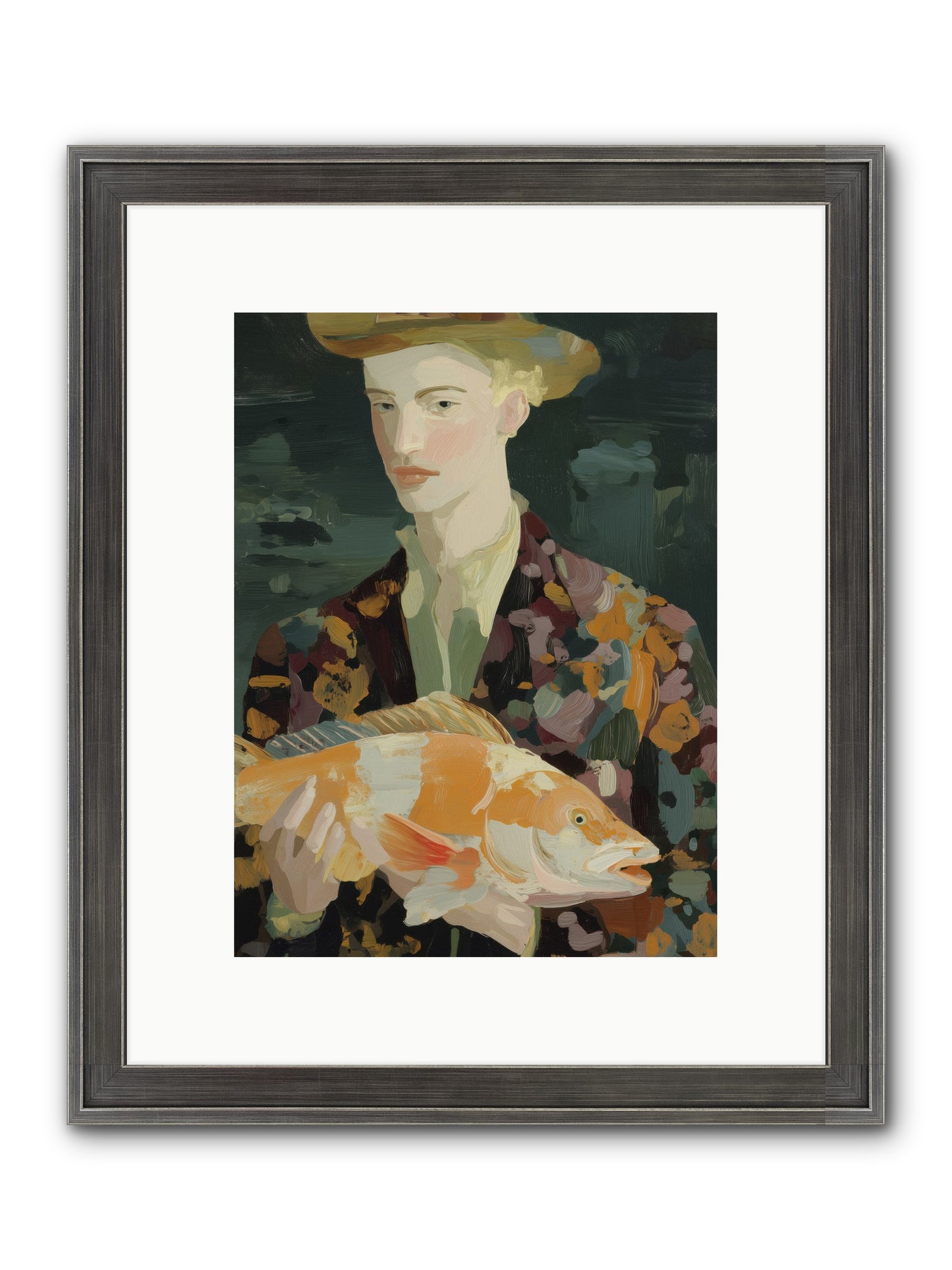 Fisherman's Gift Framed Print - Slimwoods Black/Silver 9x12