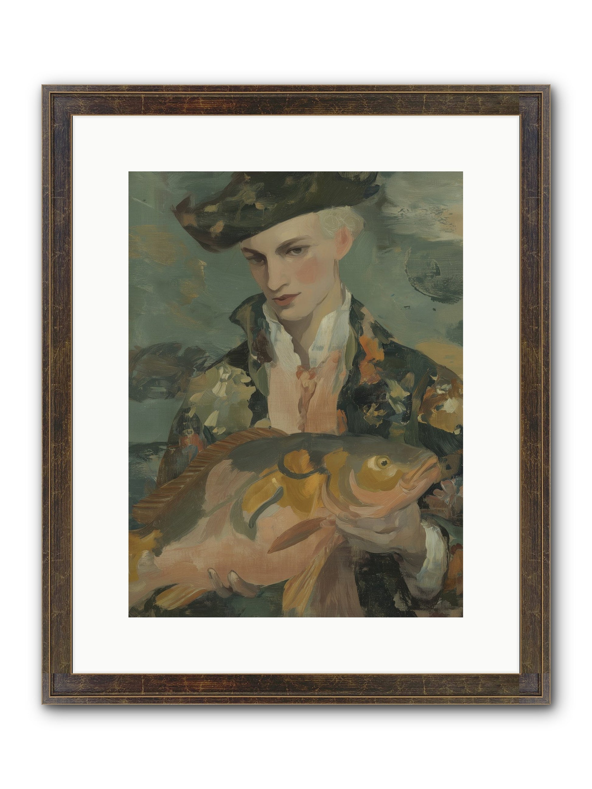 Fisherman's Net Framed Print - Slimwoods Black/Gold 12x16