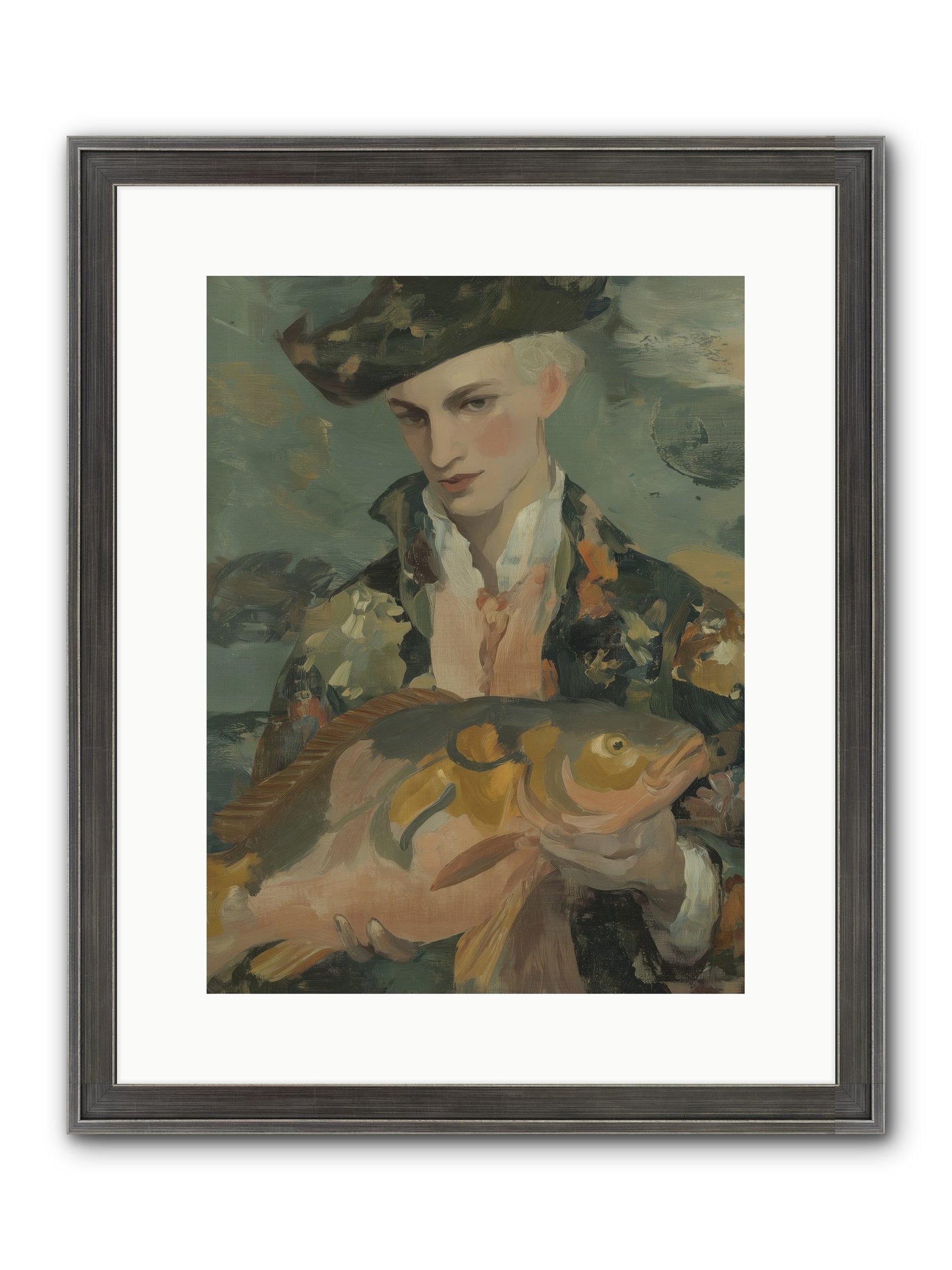 Fisherman's Net Framed Print - Slimwoods Black/Silver 12x16