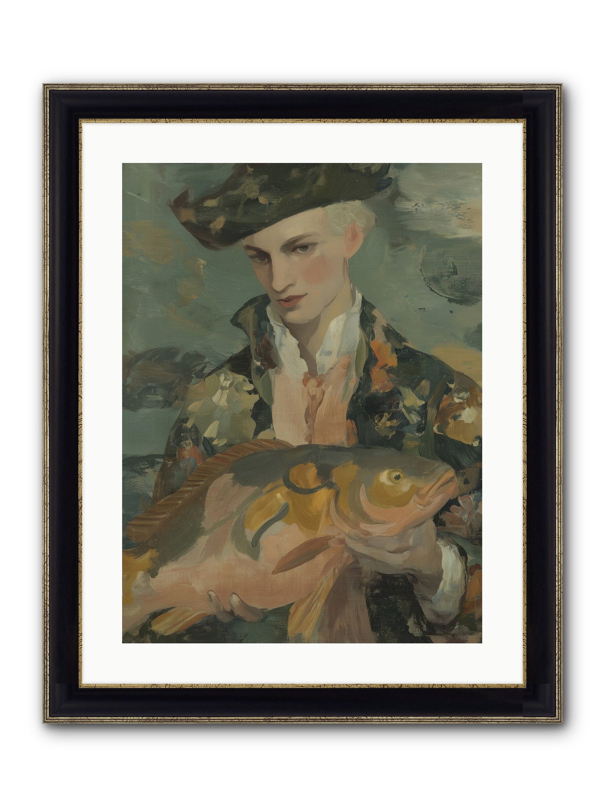 Fisherman's Net Framed Print - Black & Gold 18x24