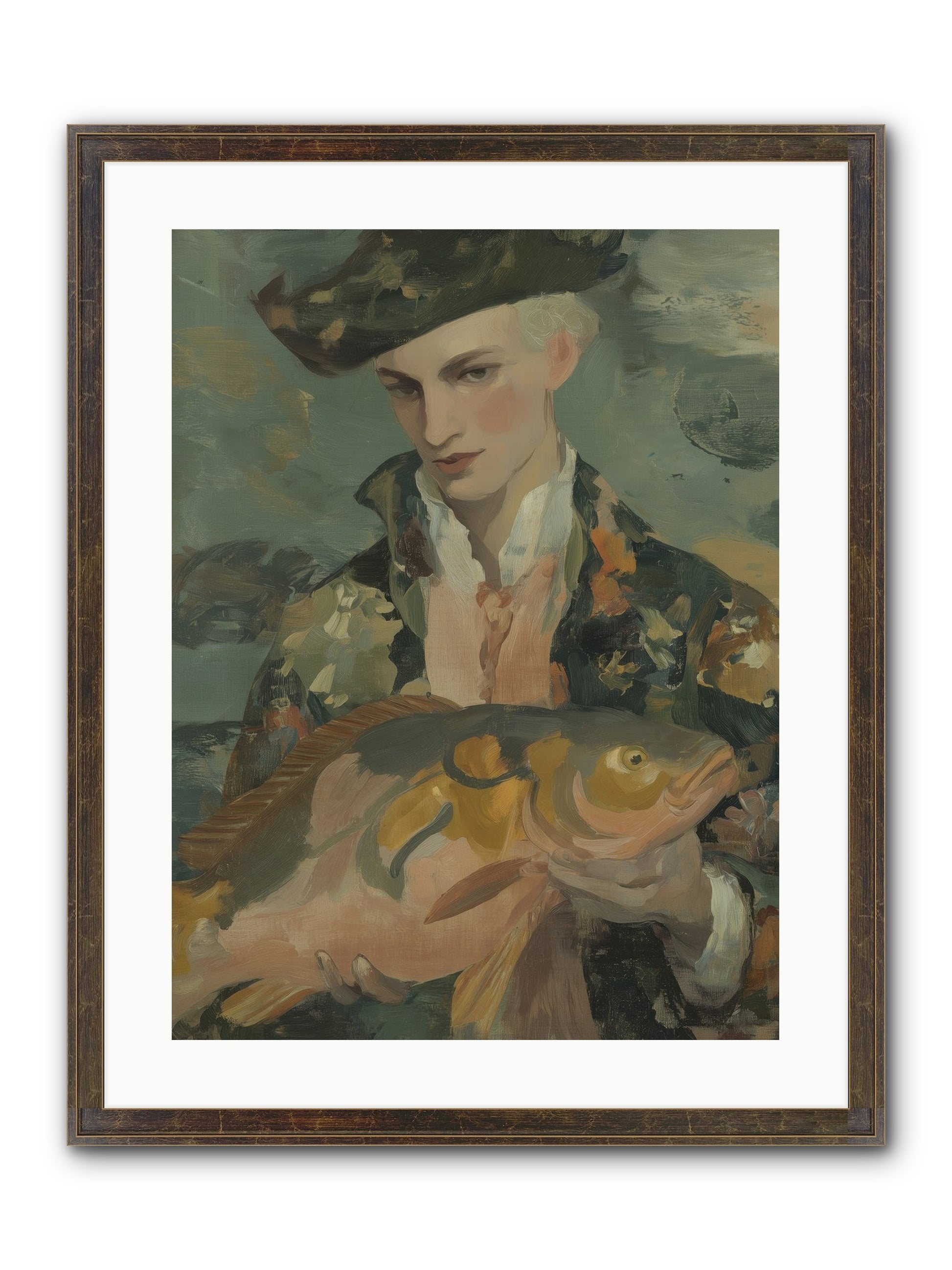 Fisherman's Net Framed Print - Slimwoods Black/Gold 18x24