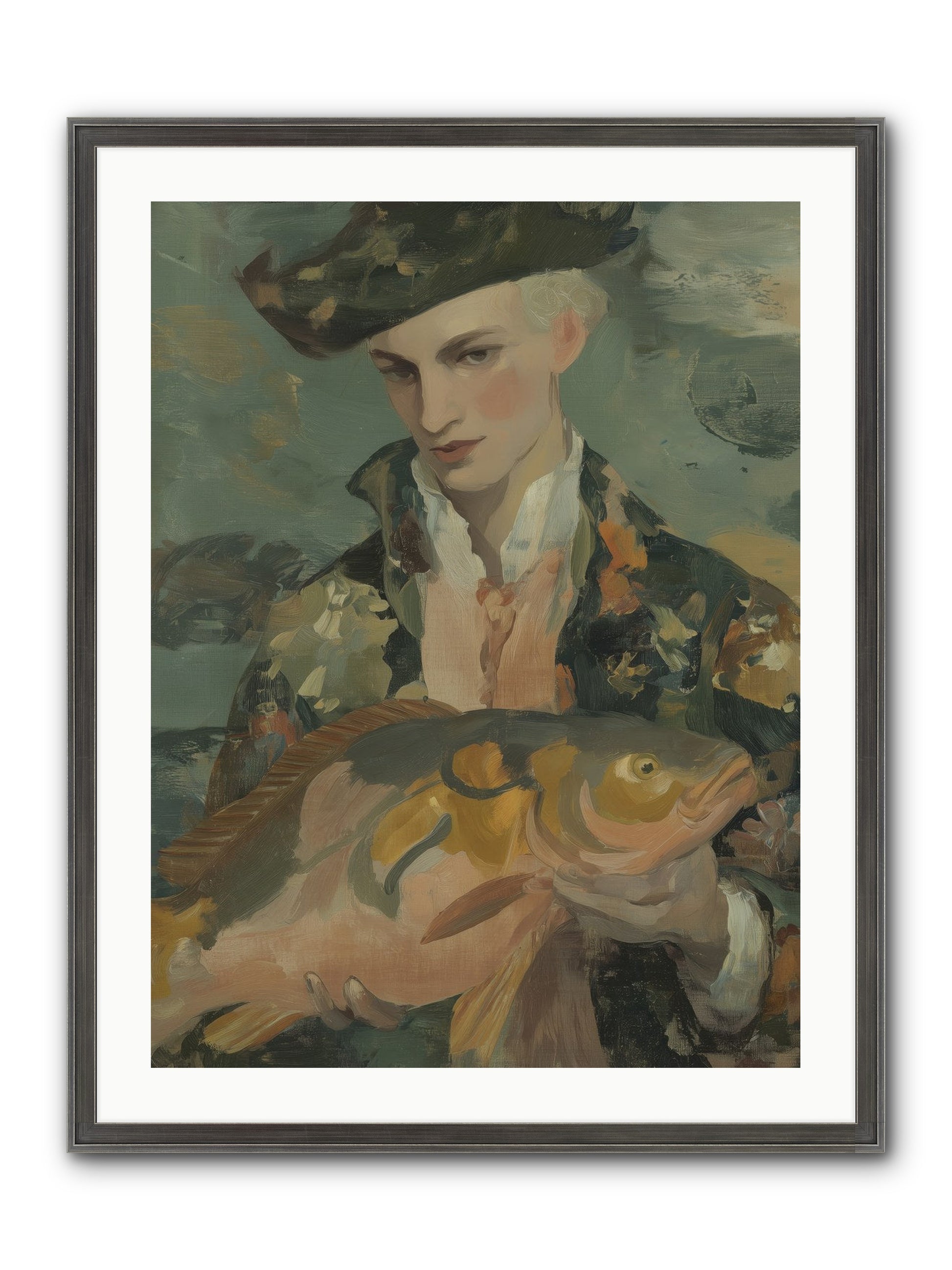 Fisherman's Net Framed Print - Slimwoods Black/Silver 24x32