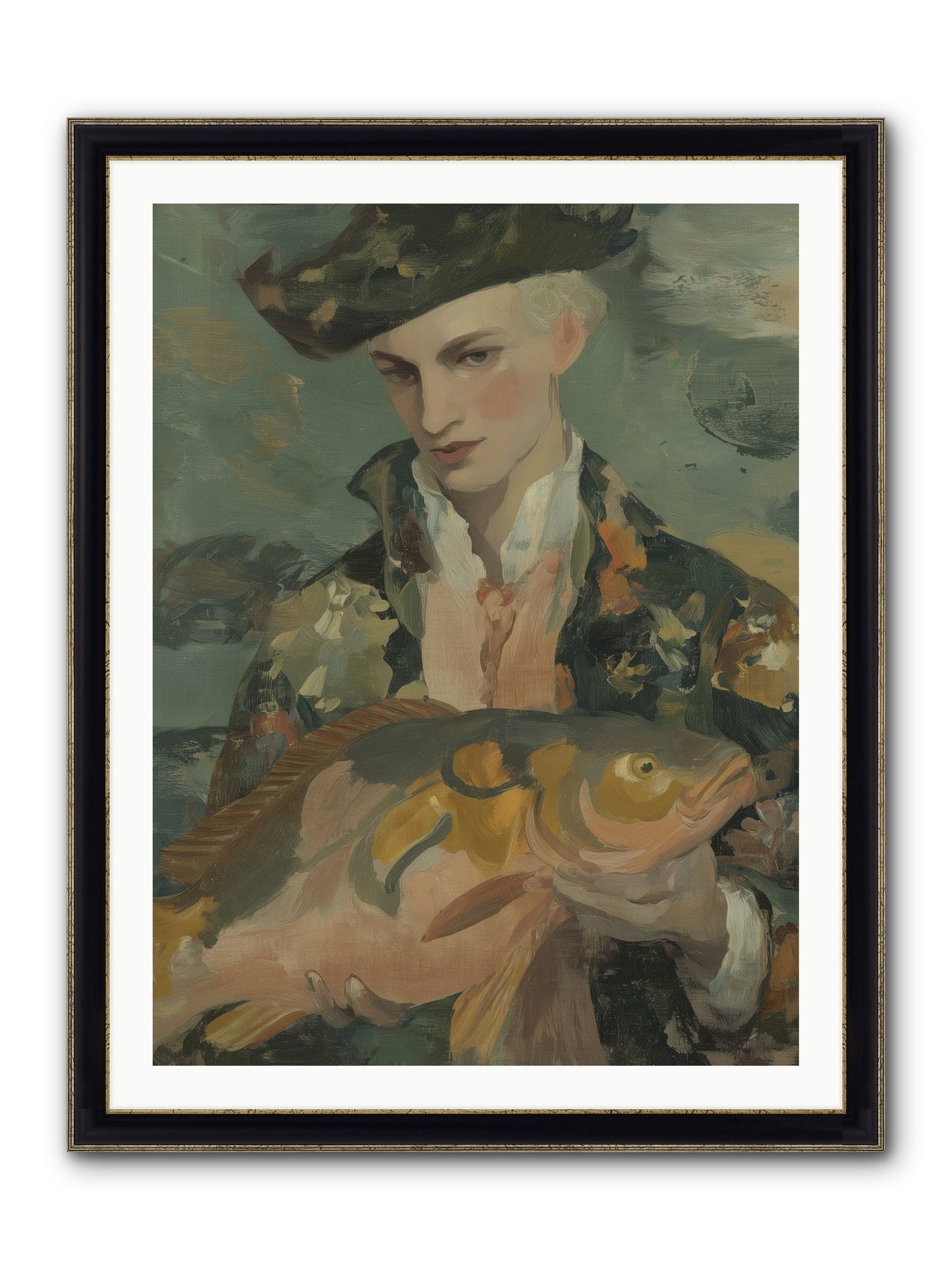 Fisherman's Net Framed Print - Black & Gold 30x40