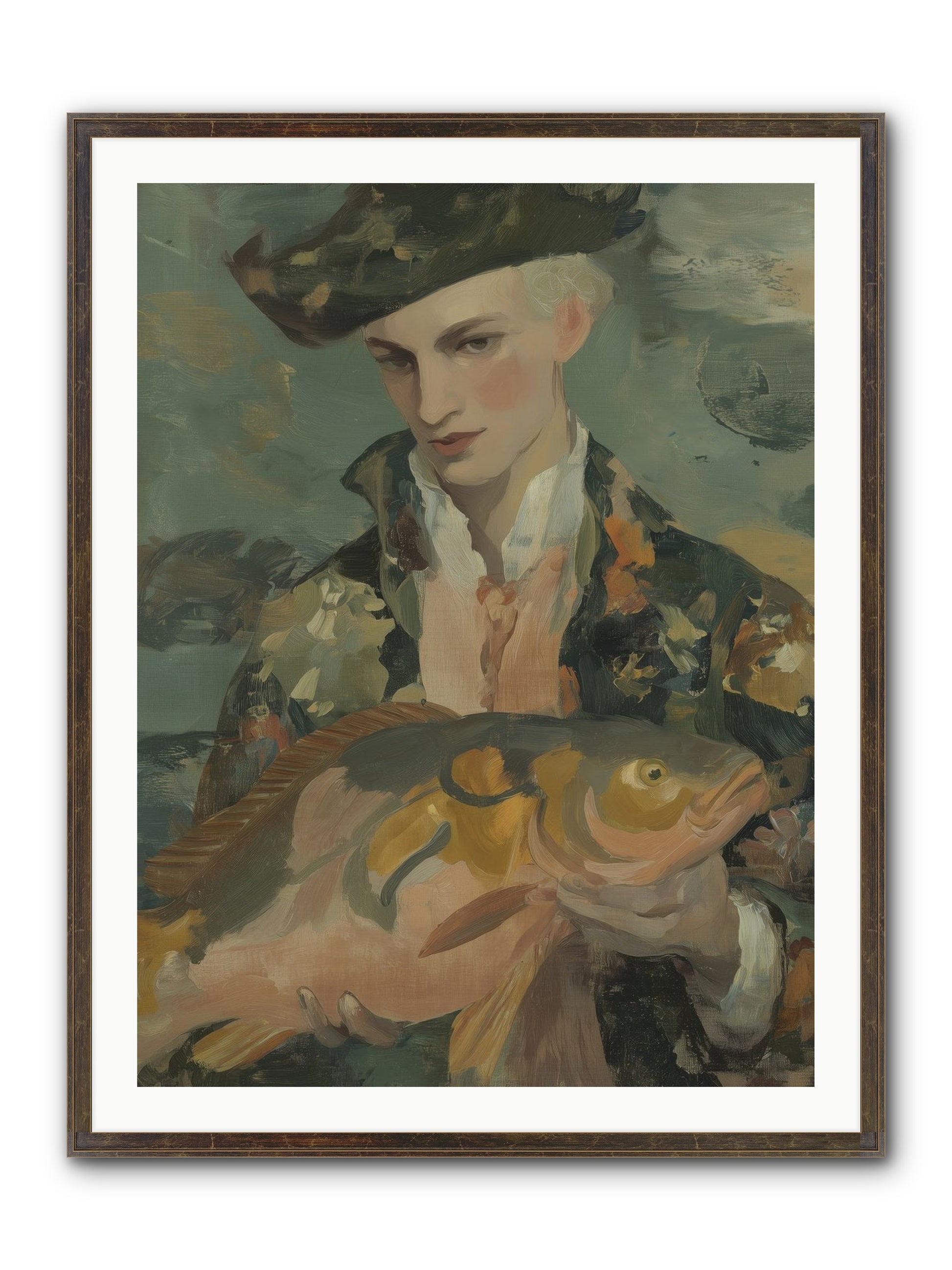 Fisherman's Net Framed Print - Slimwoods Black/Gold 30x40